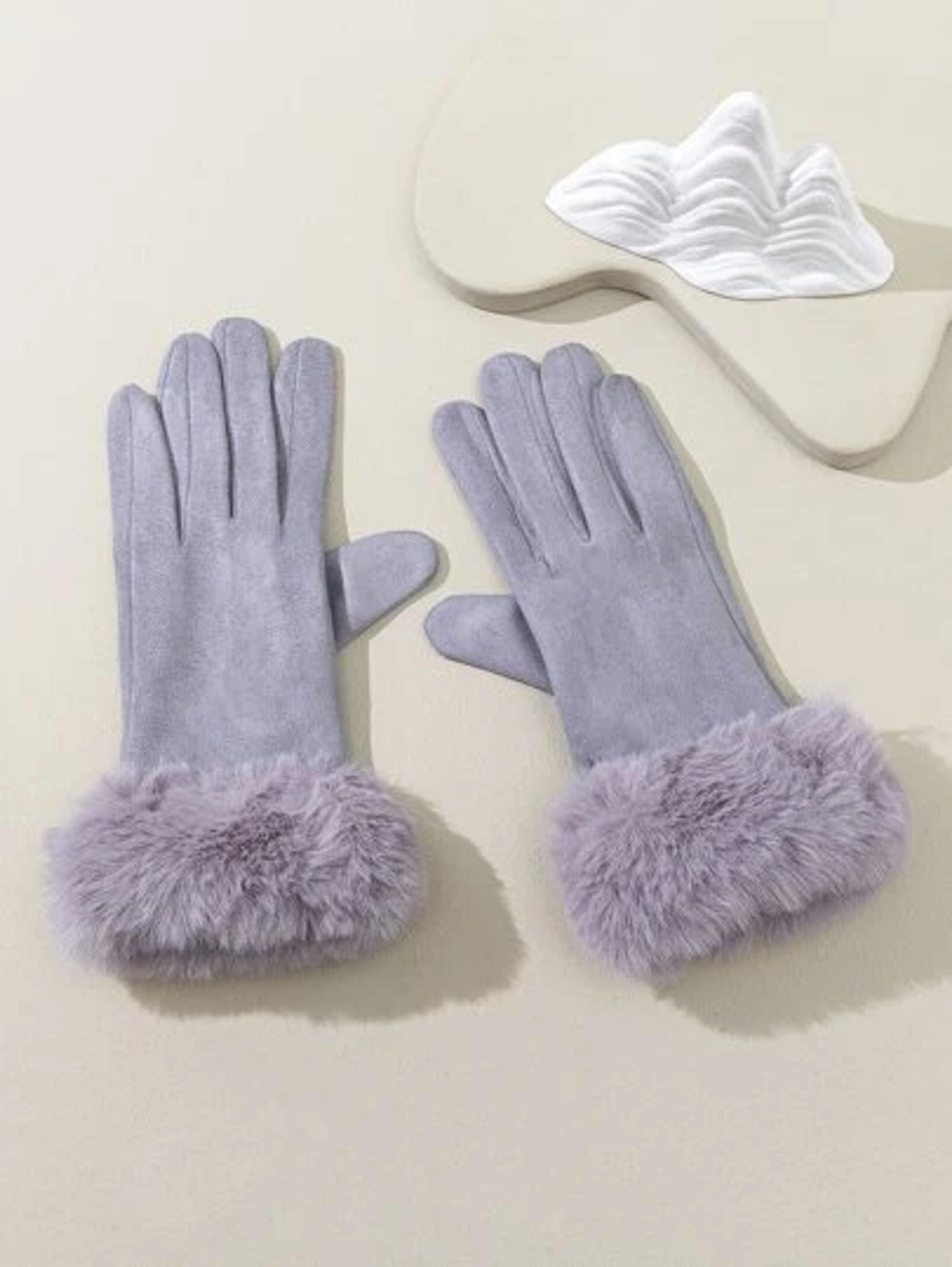 Fluffy Trim Gloves | SHEIN USA
