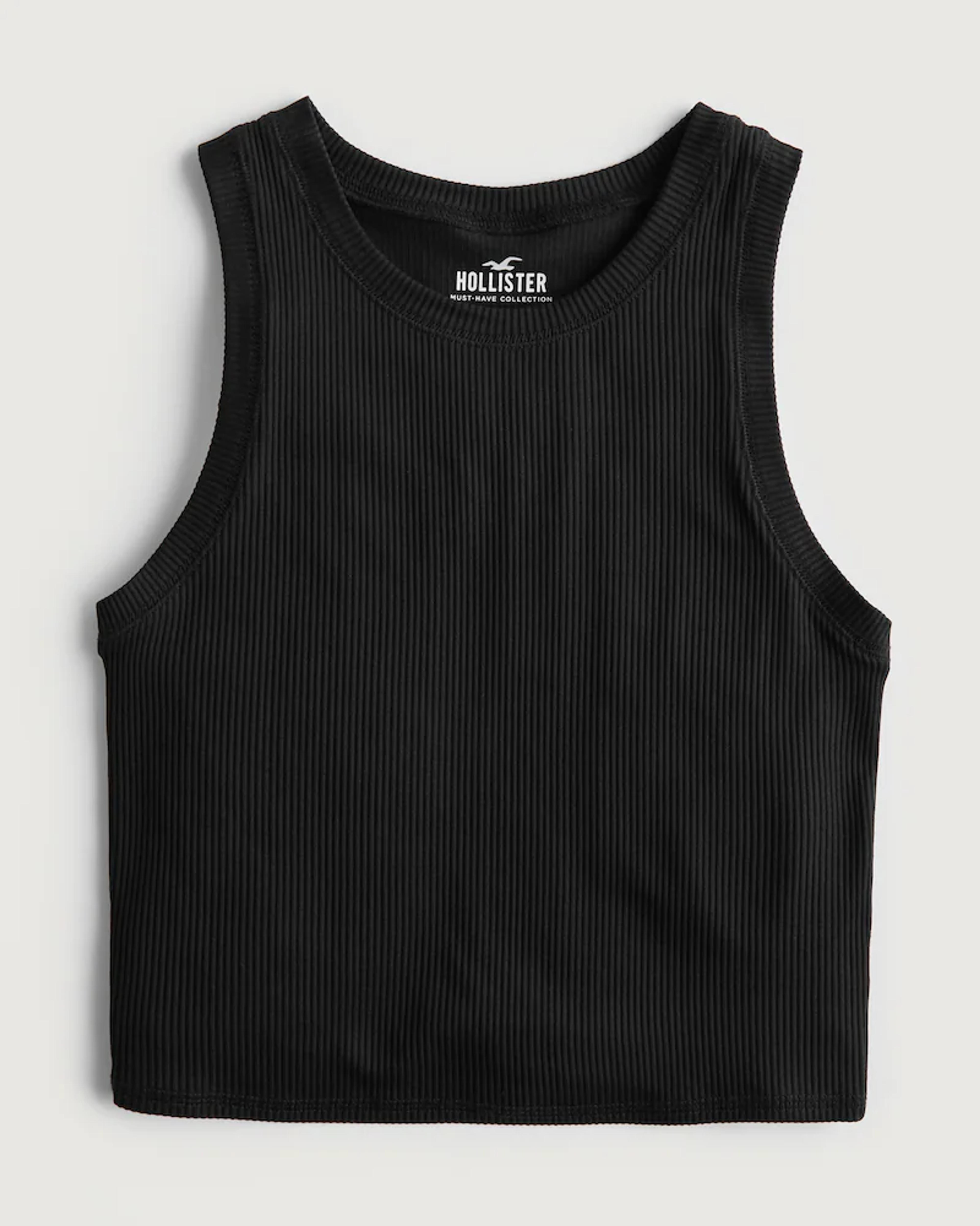 Women's Crop Seamless Rib High-Neck Tank | Women's Tops | HollisterCo.ca