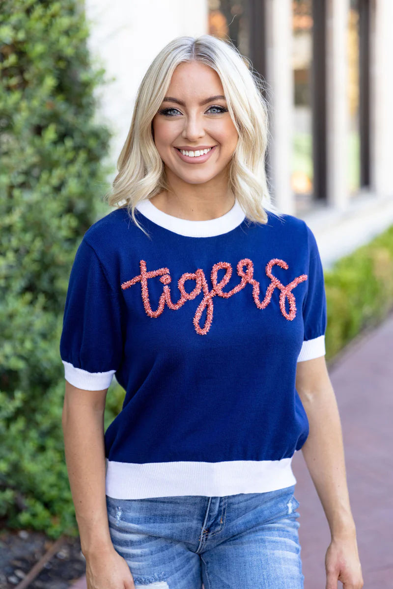 Women's WEAR by Erin Andrews Navy Auburn Tigers Bleach Wash