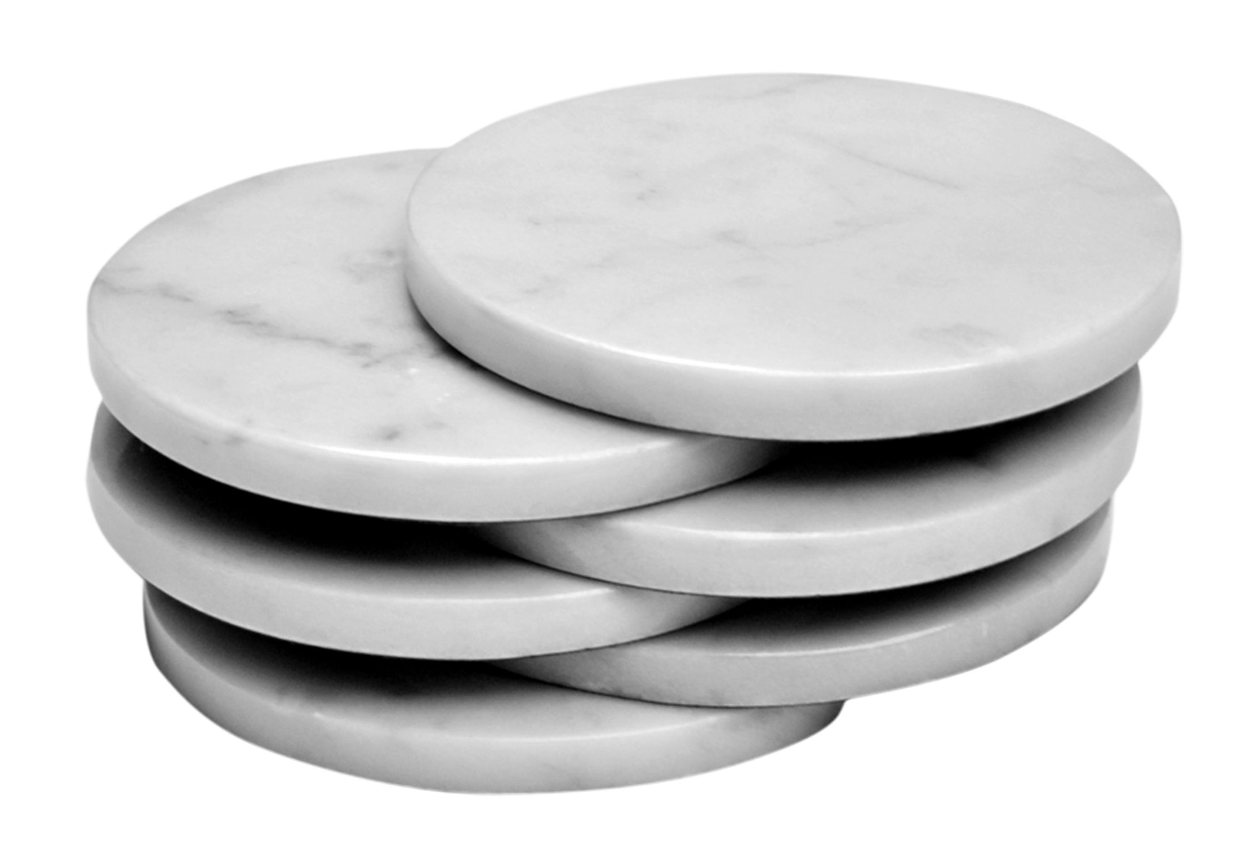 Natural Stone Marble Coasters, 6 pack