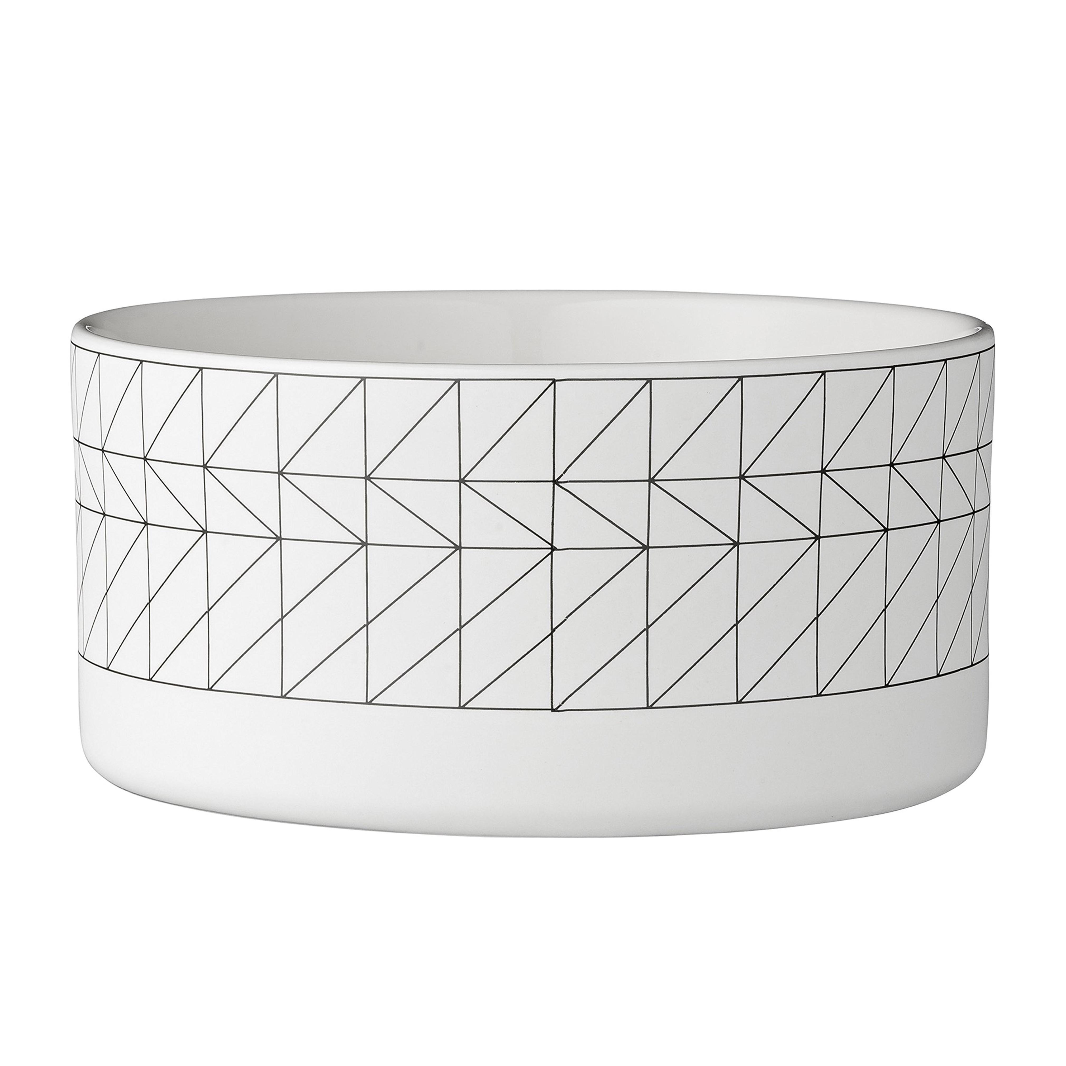 Bloomingville Ceramic Carina Bowl, White With Black Design
