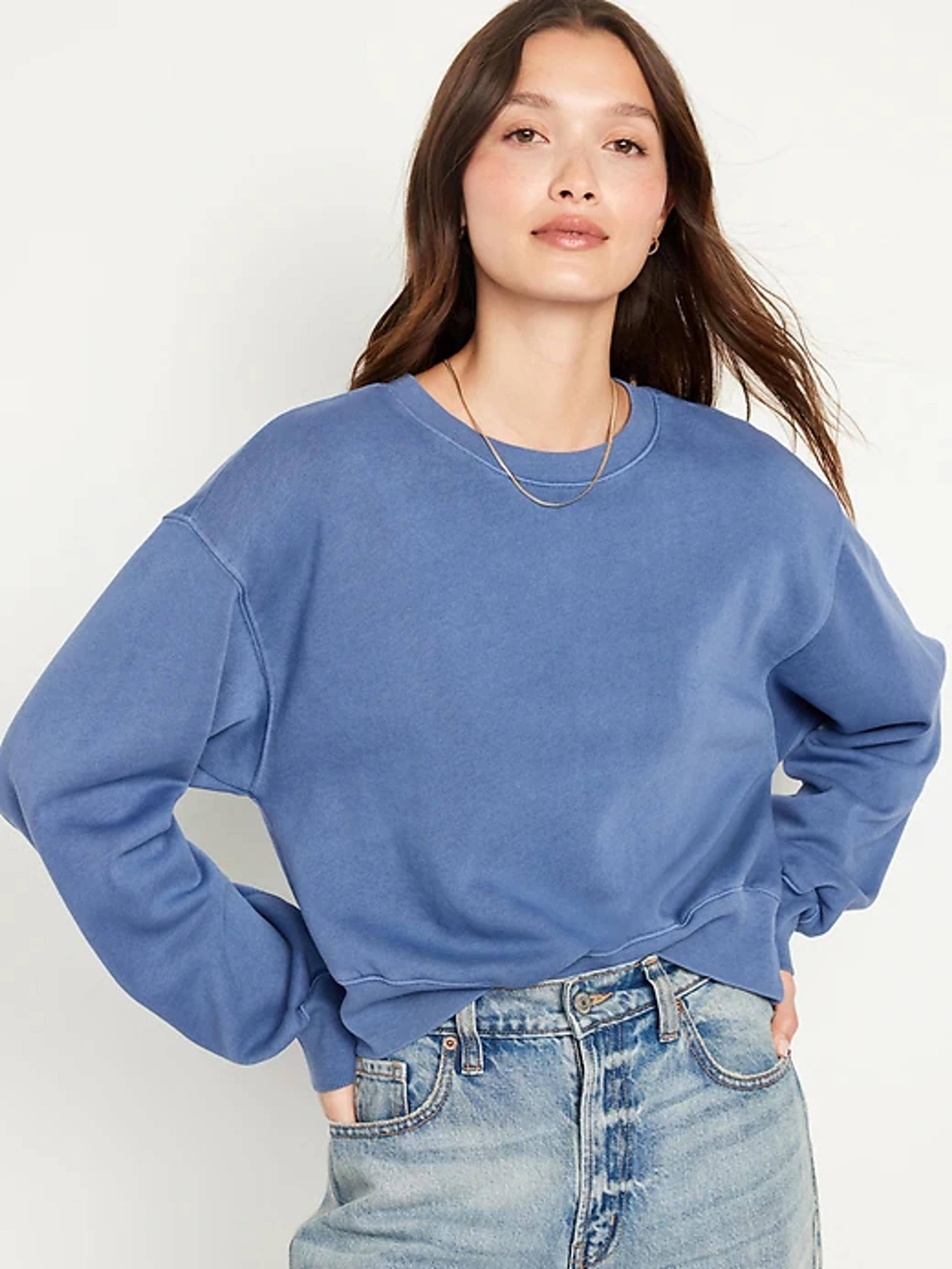 Drop-Shoulder Cropped Sweatshirt | Old Navy