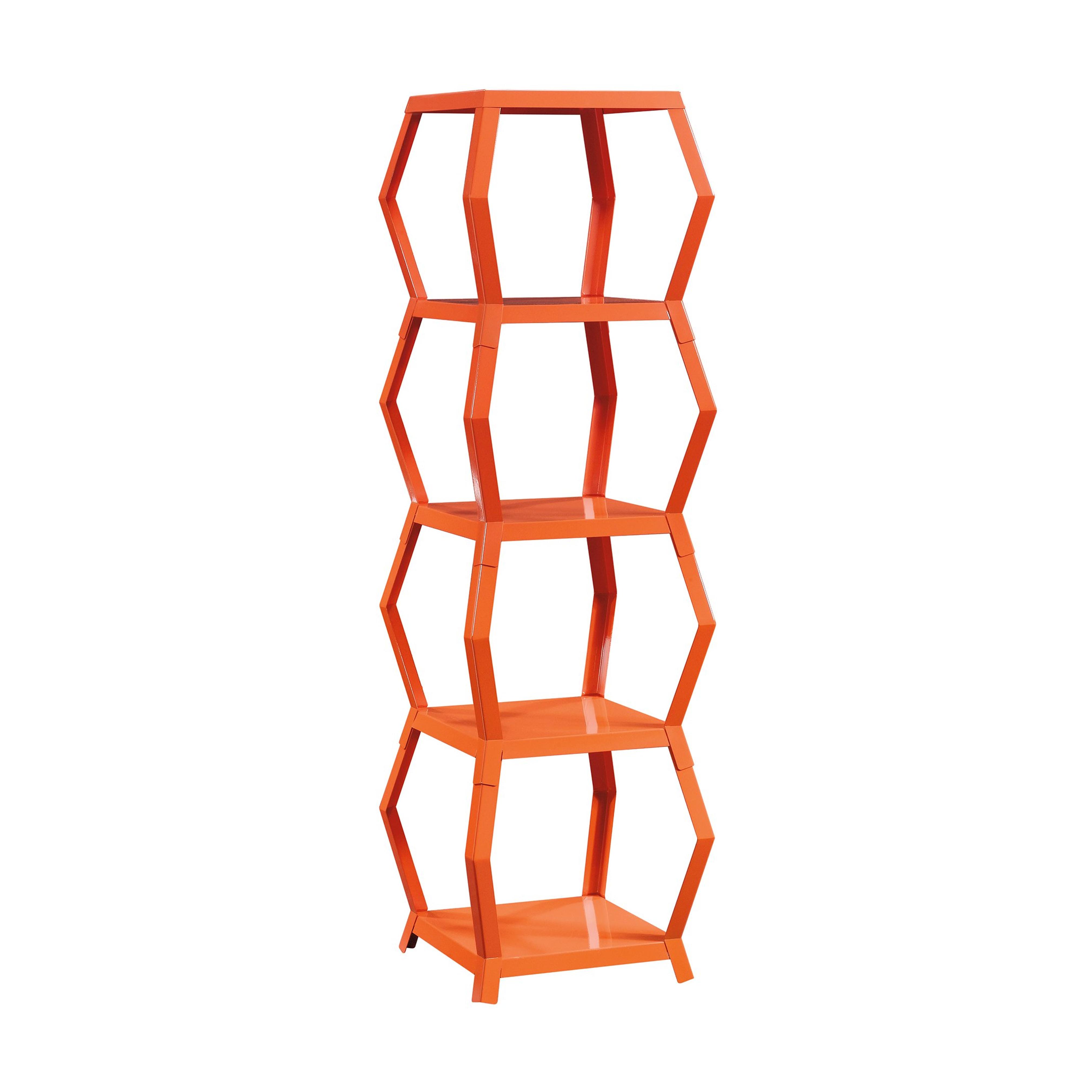 Sauder Soft Modern Tower Etagere and Bookcase, Orange Blush