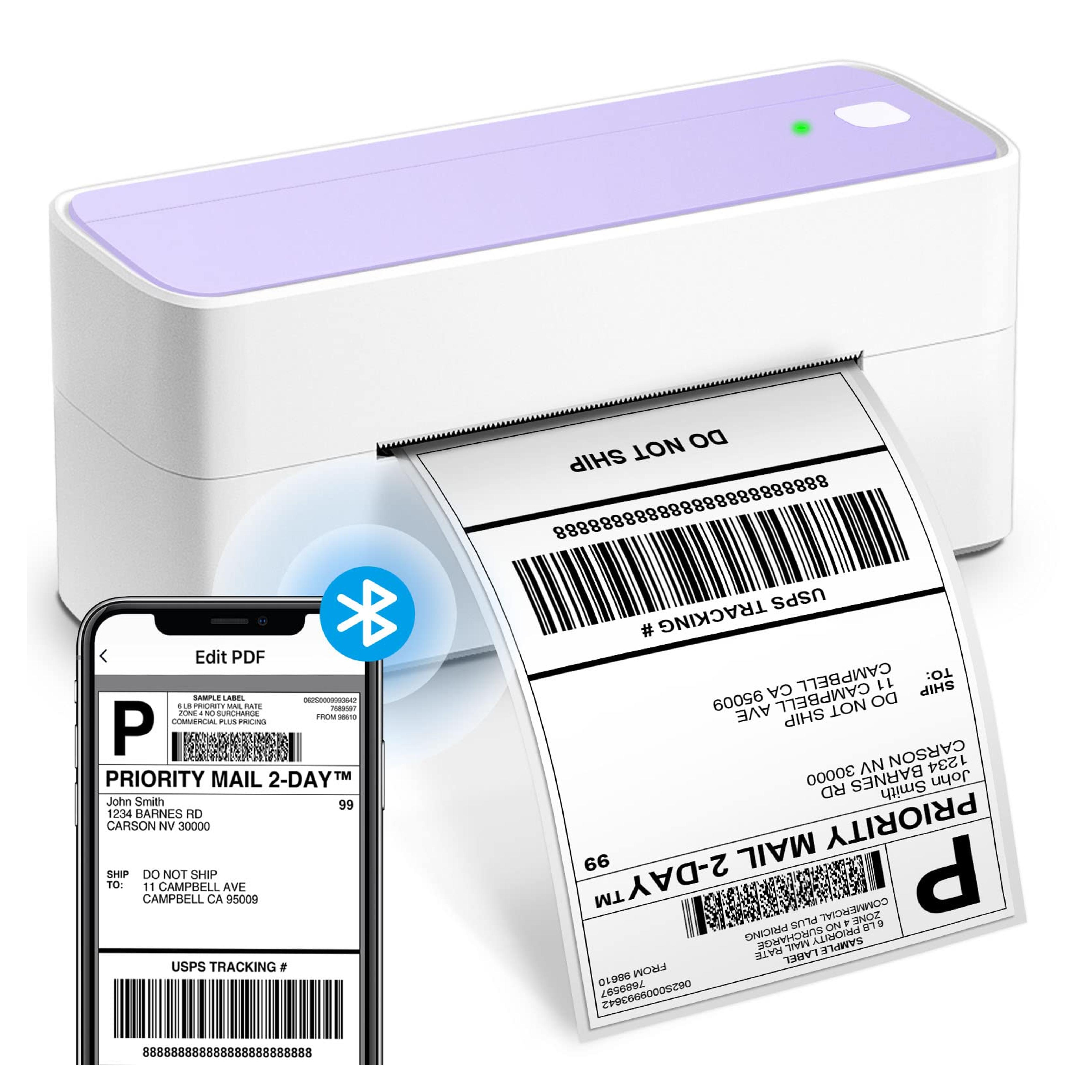 Bluetooth Shipping Label Printer 4X6 - Wireless Thermal Label Printer for Shipping Packages - Desktop Bluetooth Label Printer for Small Business, Compatible with Chromebook, iPhone, Ups, Shopify