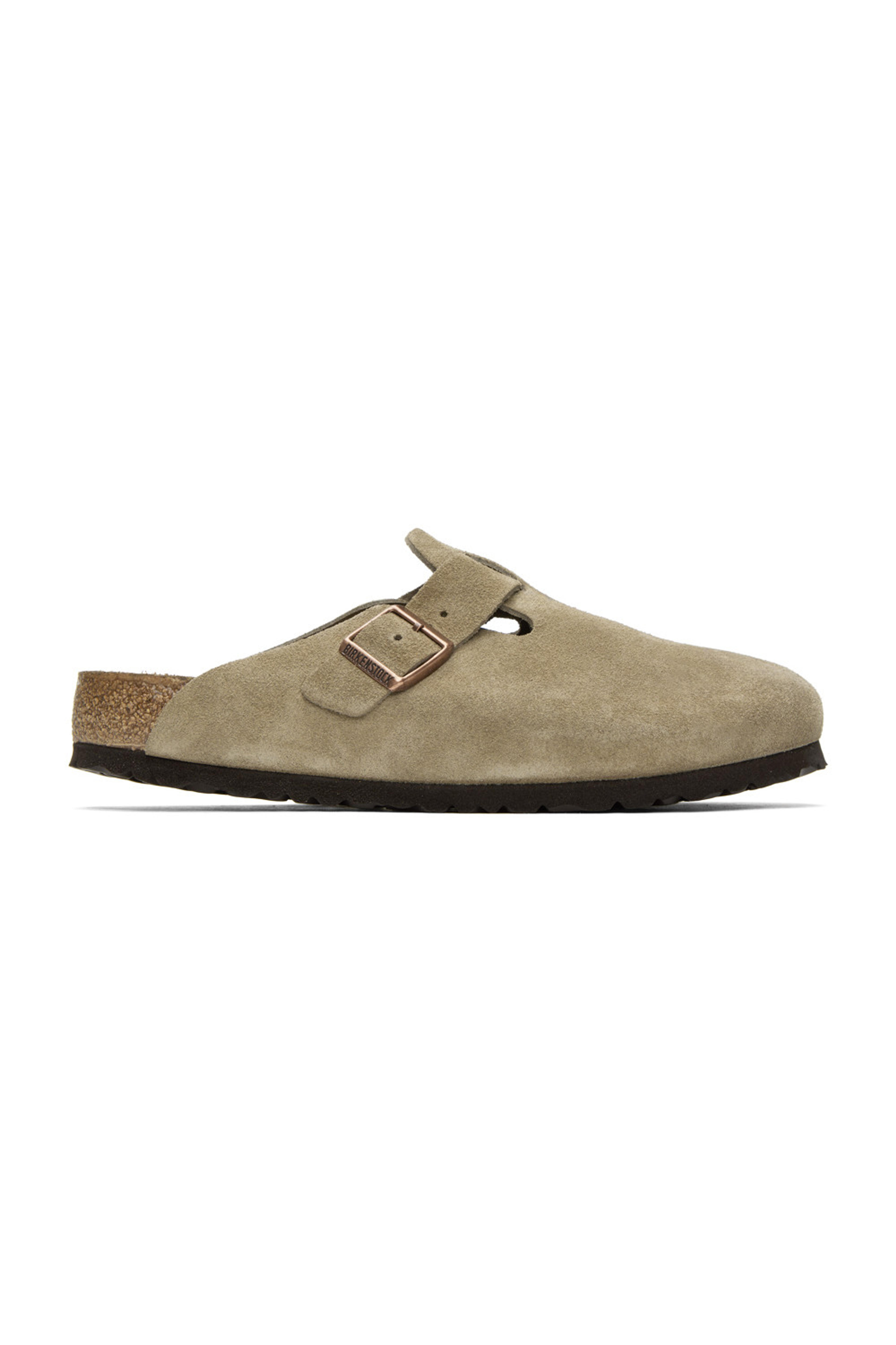 Birkenstock - Taupe Regular Boston Soft Footbed Loafers