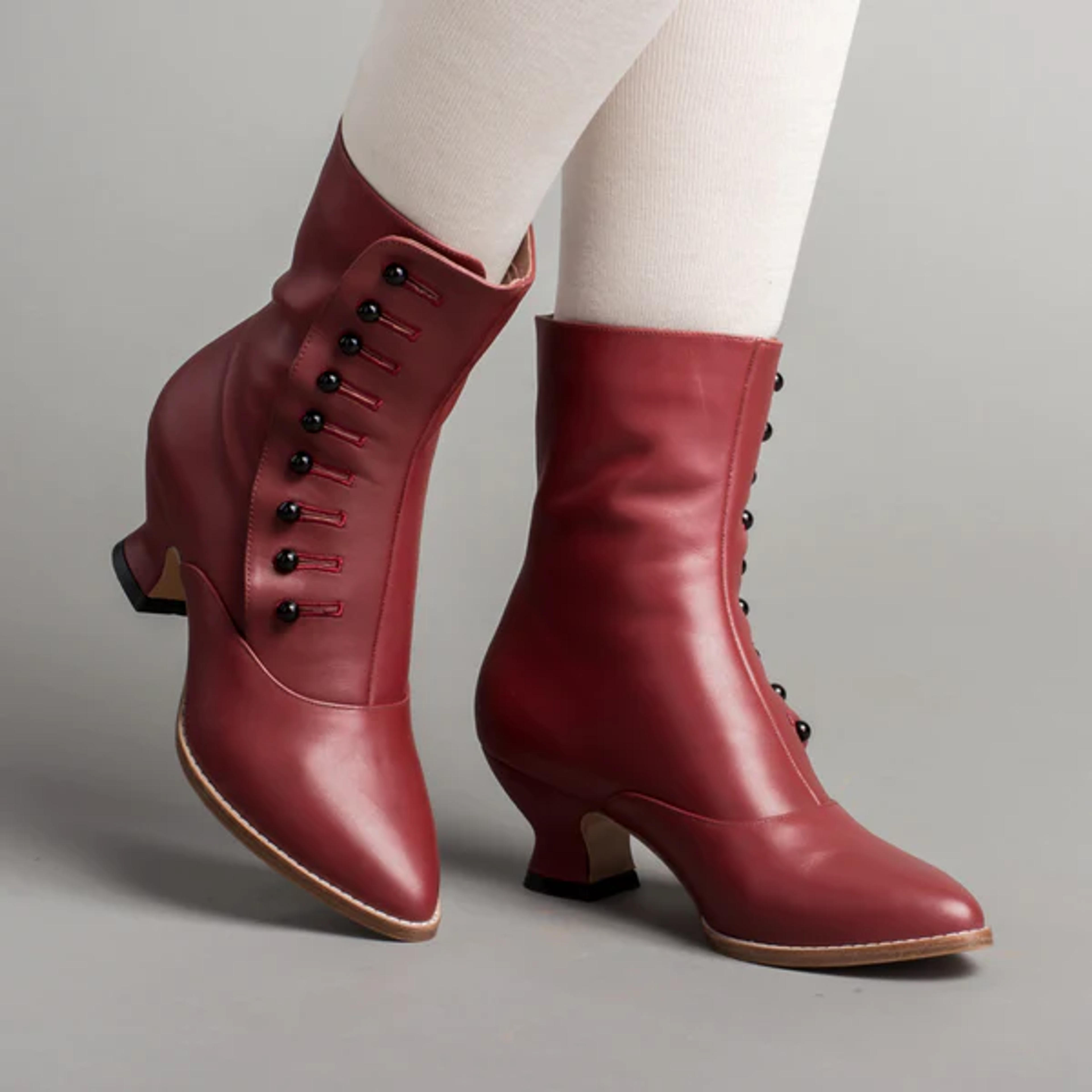 Tavistock Women's Victorian Button Boots (Oxblood)