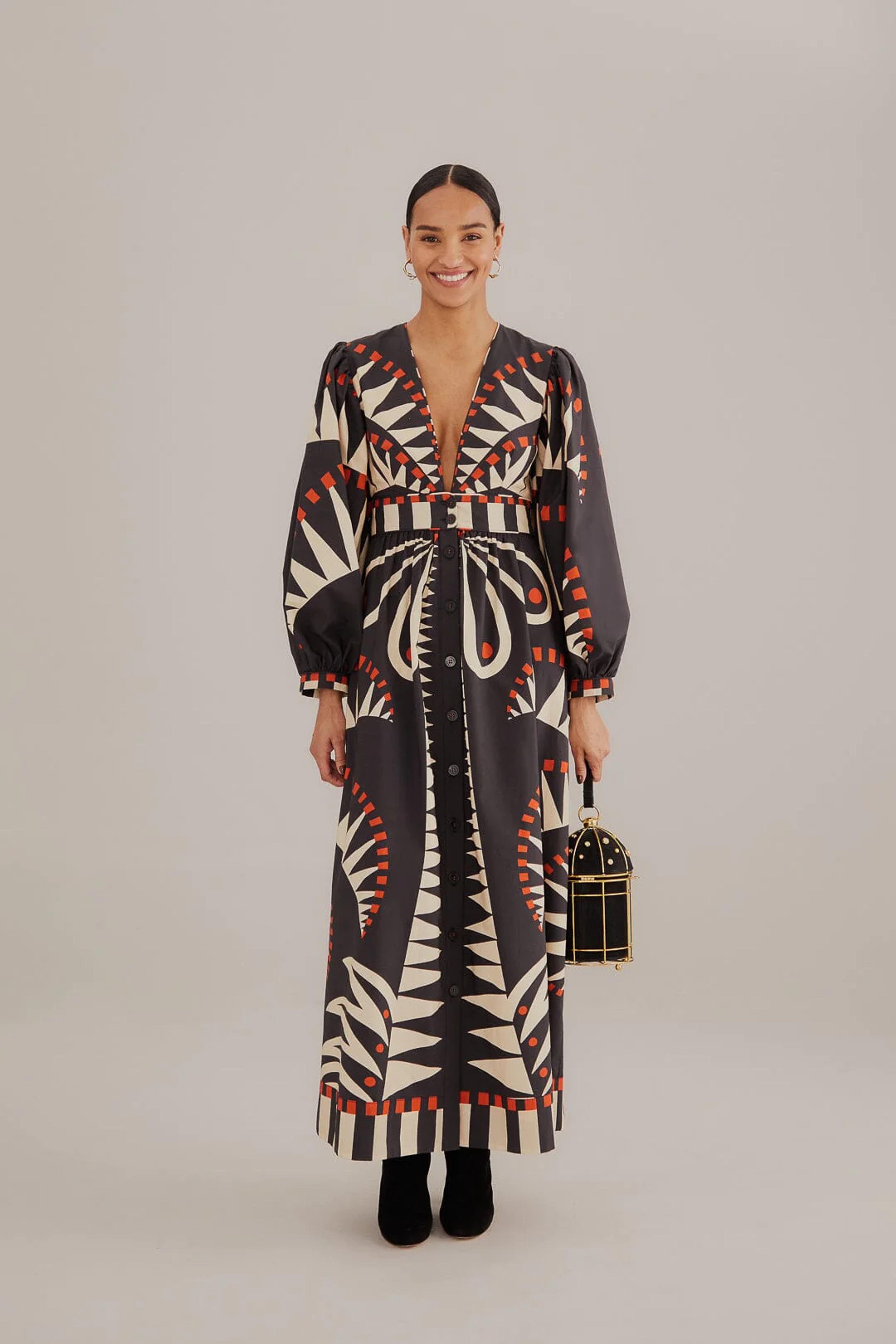 Black Coconut Grove Puff Sleeve Maxi Dress – FARM Rio