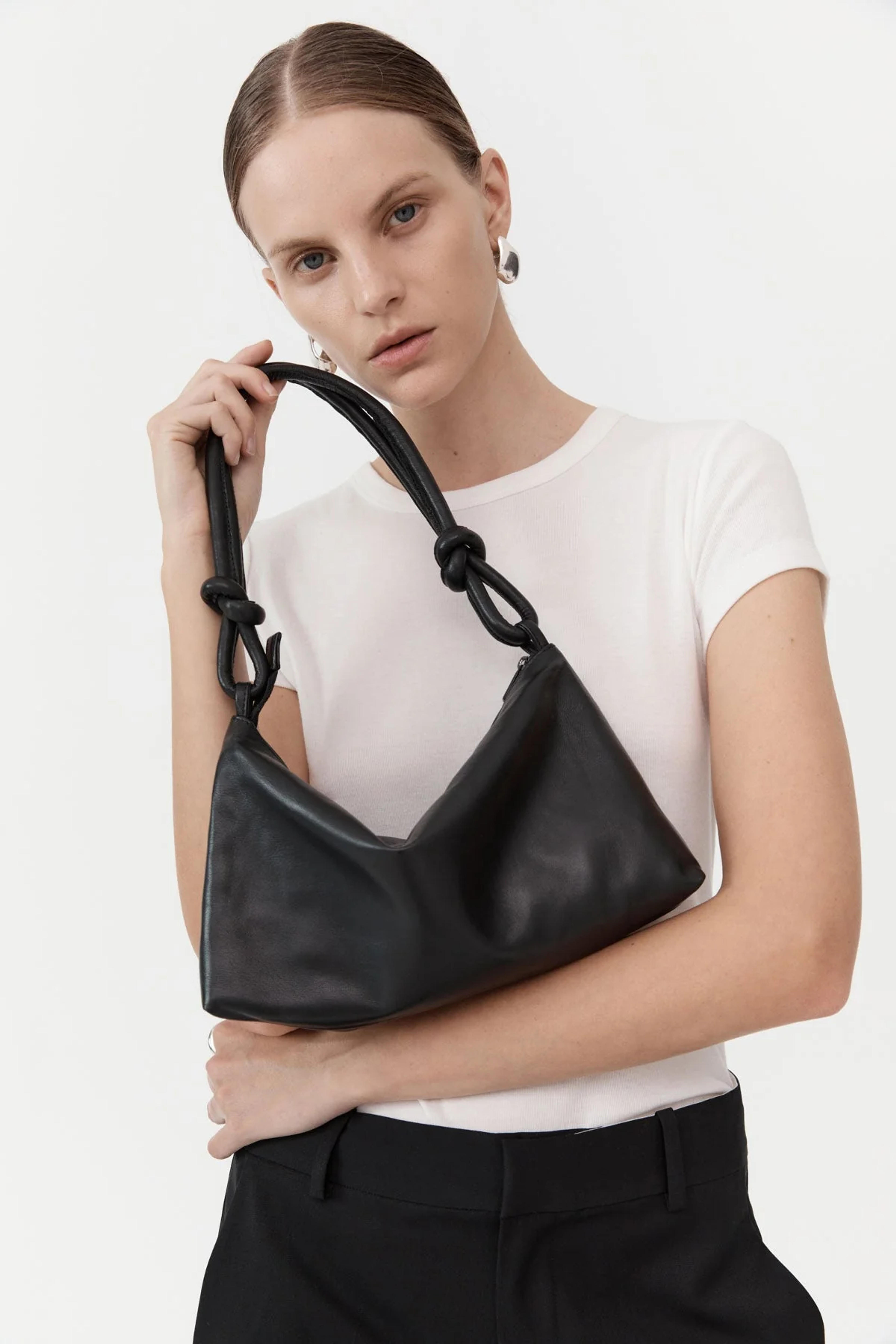 St. Agni | Knotted Baguette Bag - Black