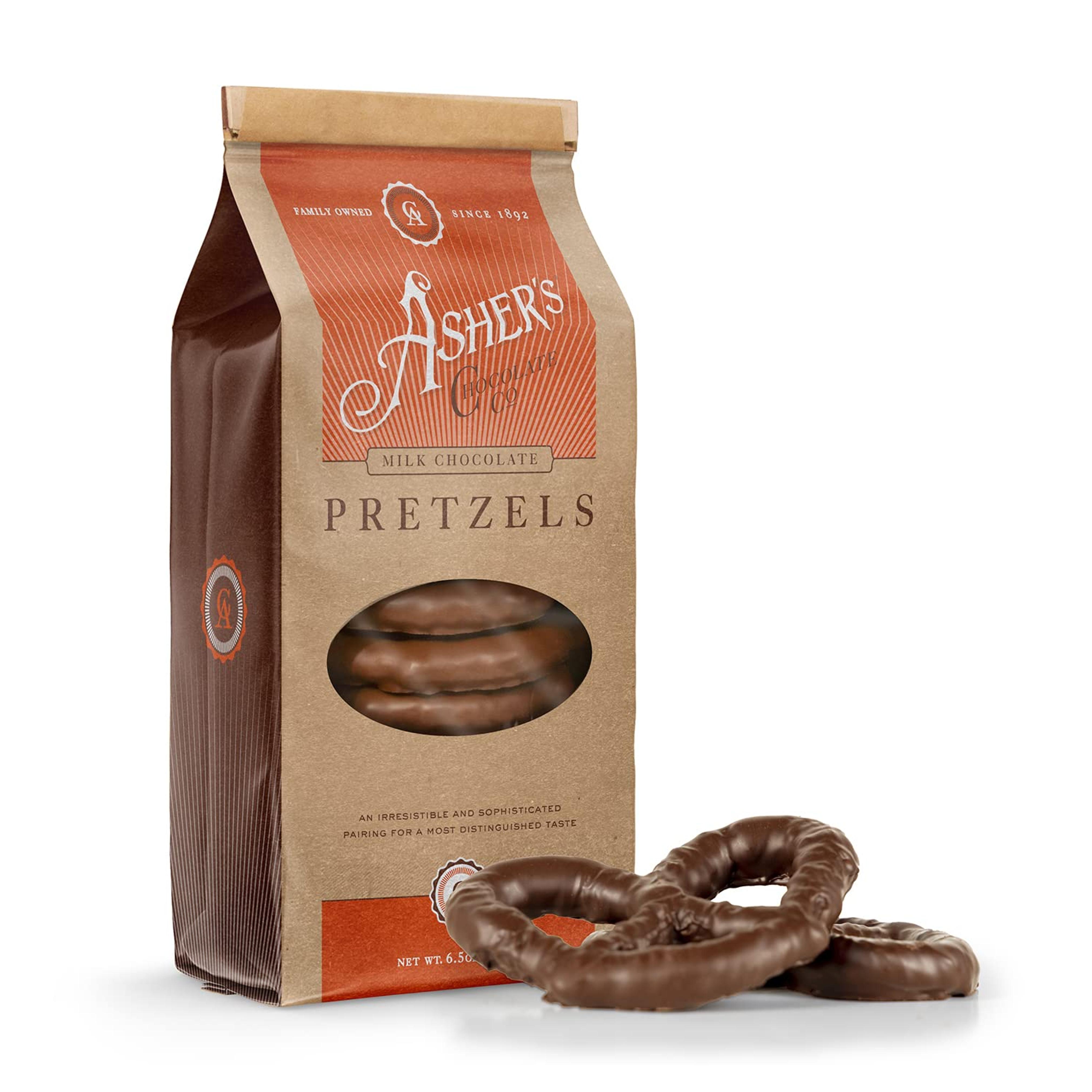 Amazon.com: Asher's Chocolates, Chocolate Covered Pretzels, Gourmet Sweet and Salty Candy, Small Batches of Kosher Chocolate, Family Owned Since 1892 (Milk Chocolate)