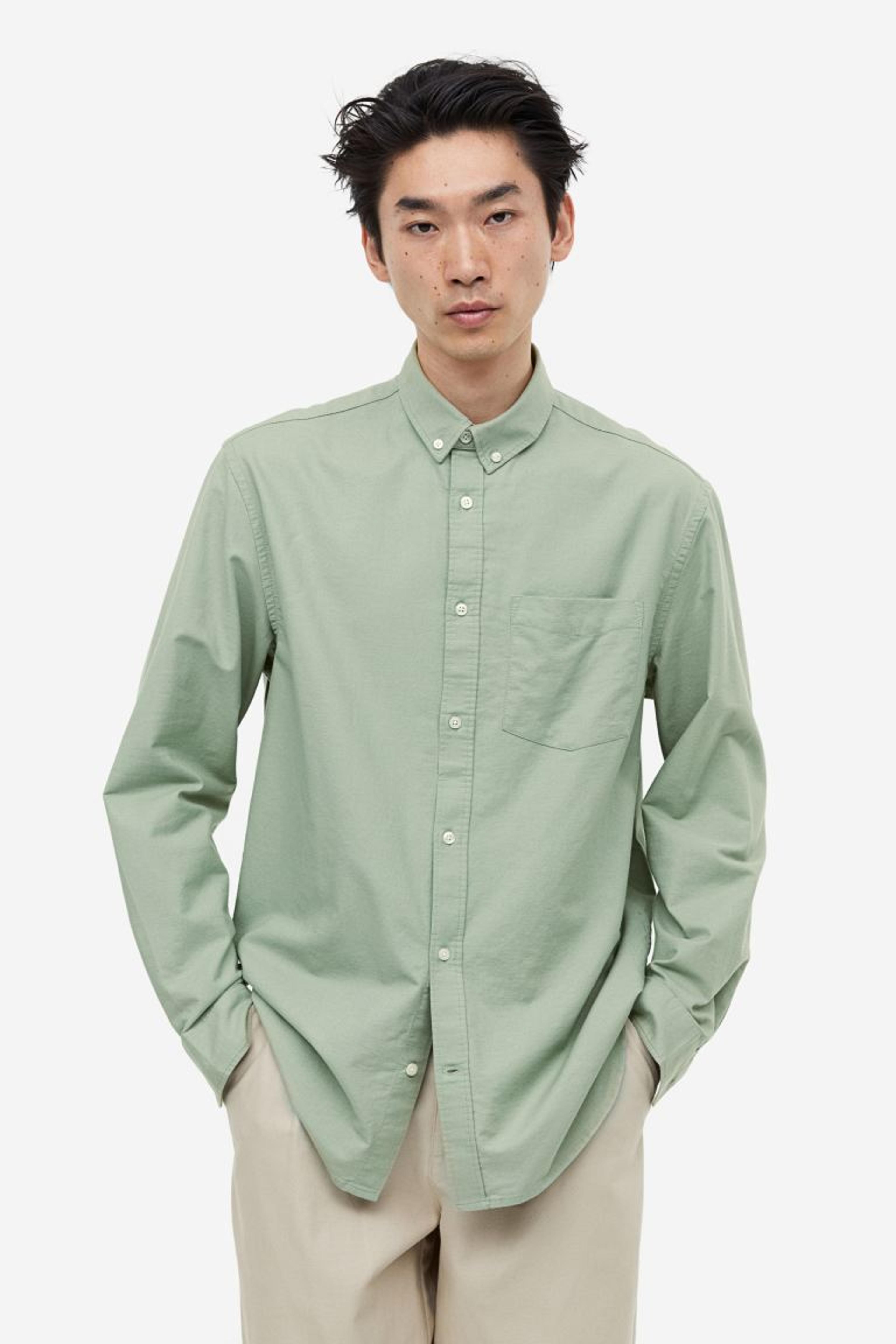 Regular Fit Oxford Shirt - Sage green - Men | H&M US