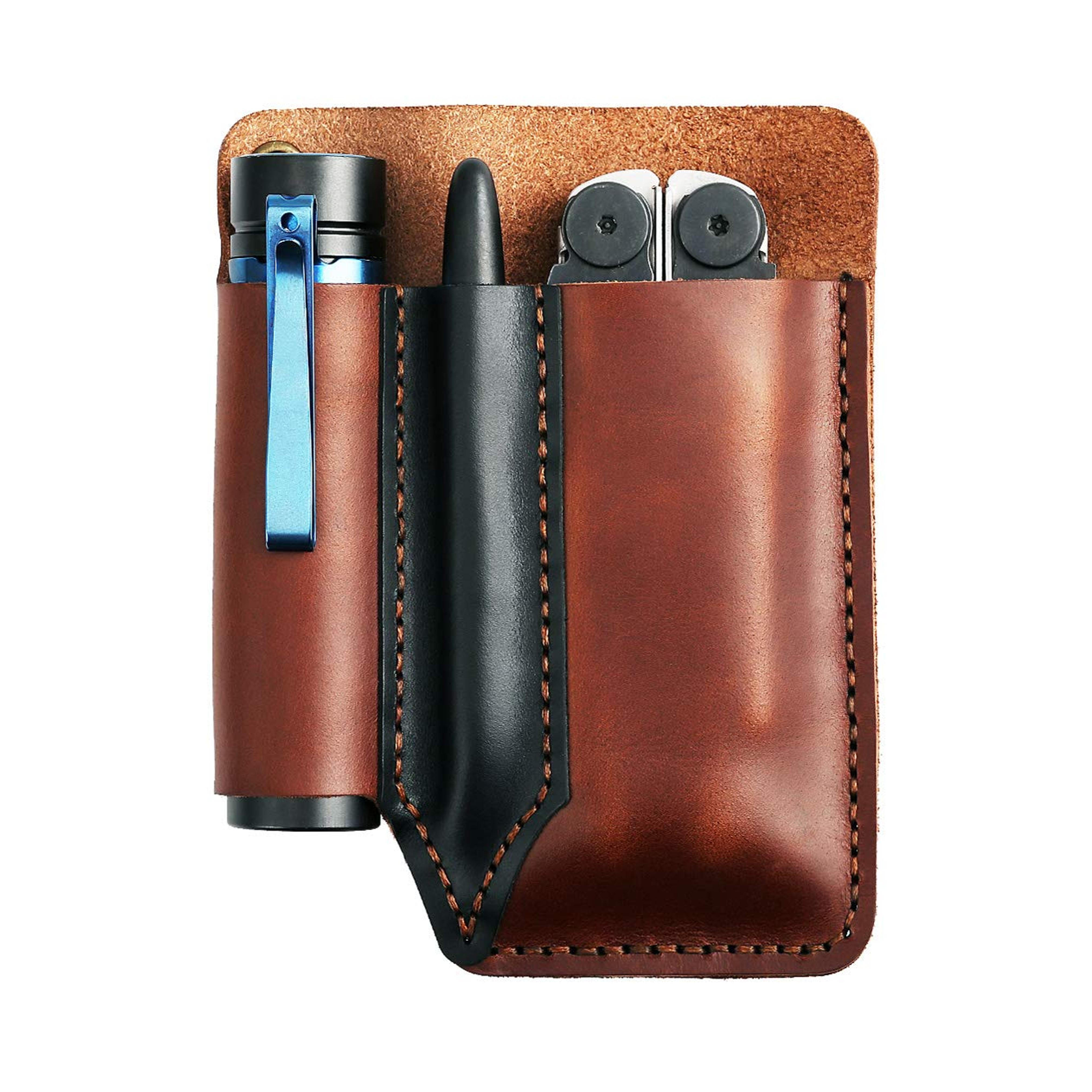 EASYANT Leather Men Pocket Organizer Leather EDC Tool Pouch Sheath Handmade Multitool Accessories