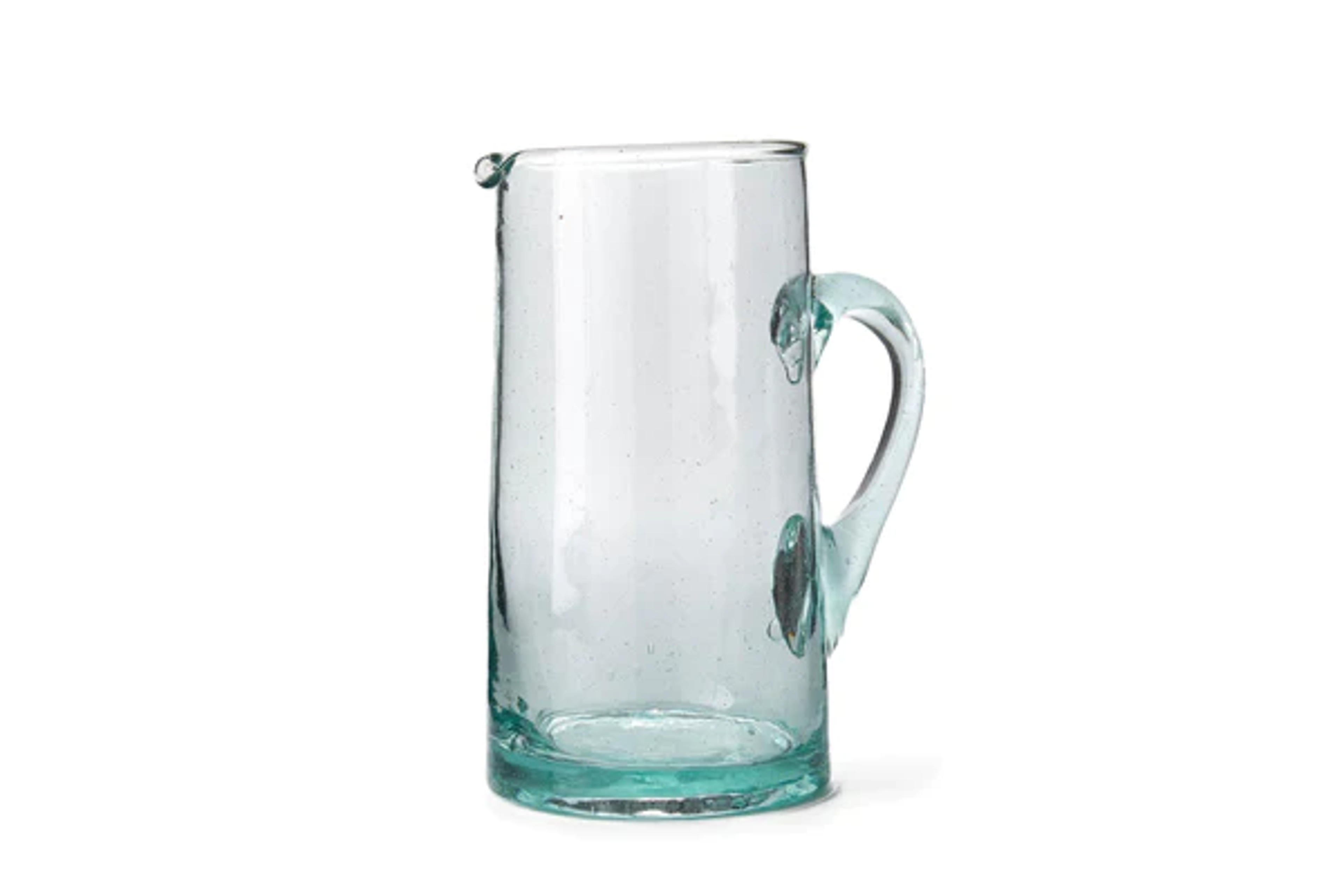 Glass Water Pitcher with Handle, 33.8 oz. - Moroccan Glass - Revival™