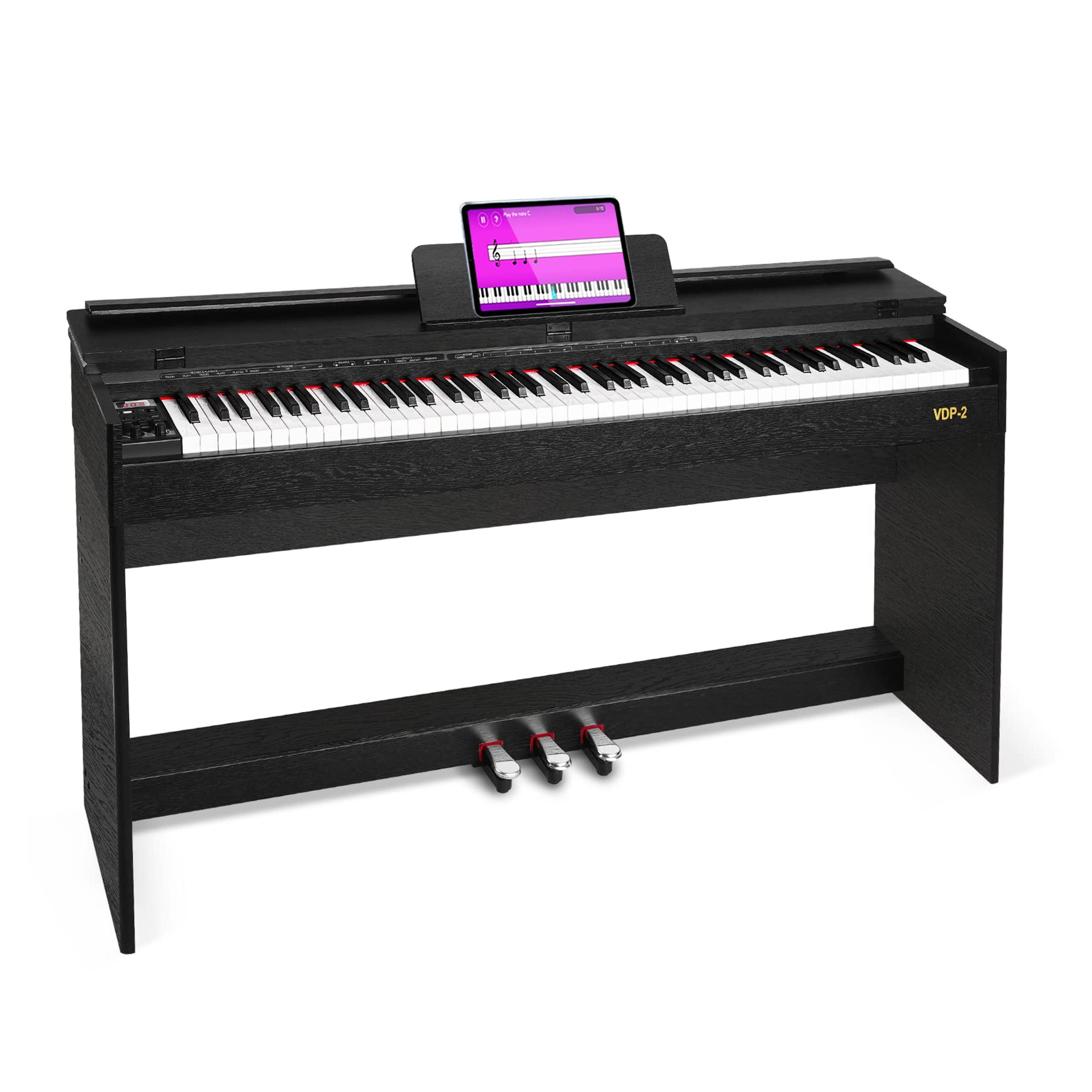 Amazon.com: Digital Piano, 88 Keys Weighted Home Digital Piano Hammer Action with Flip Key Cover and Furniture Stand, Power Adapter, Triple Pedals, Black, by Vangoa : Musical Instruments