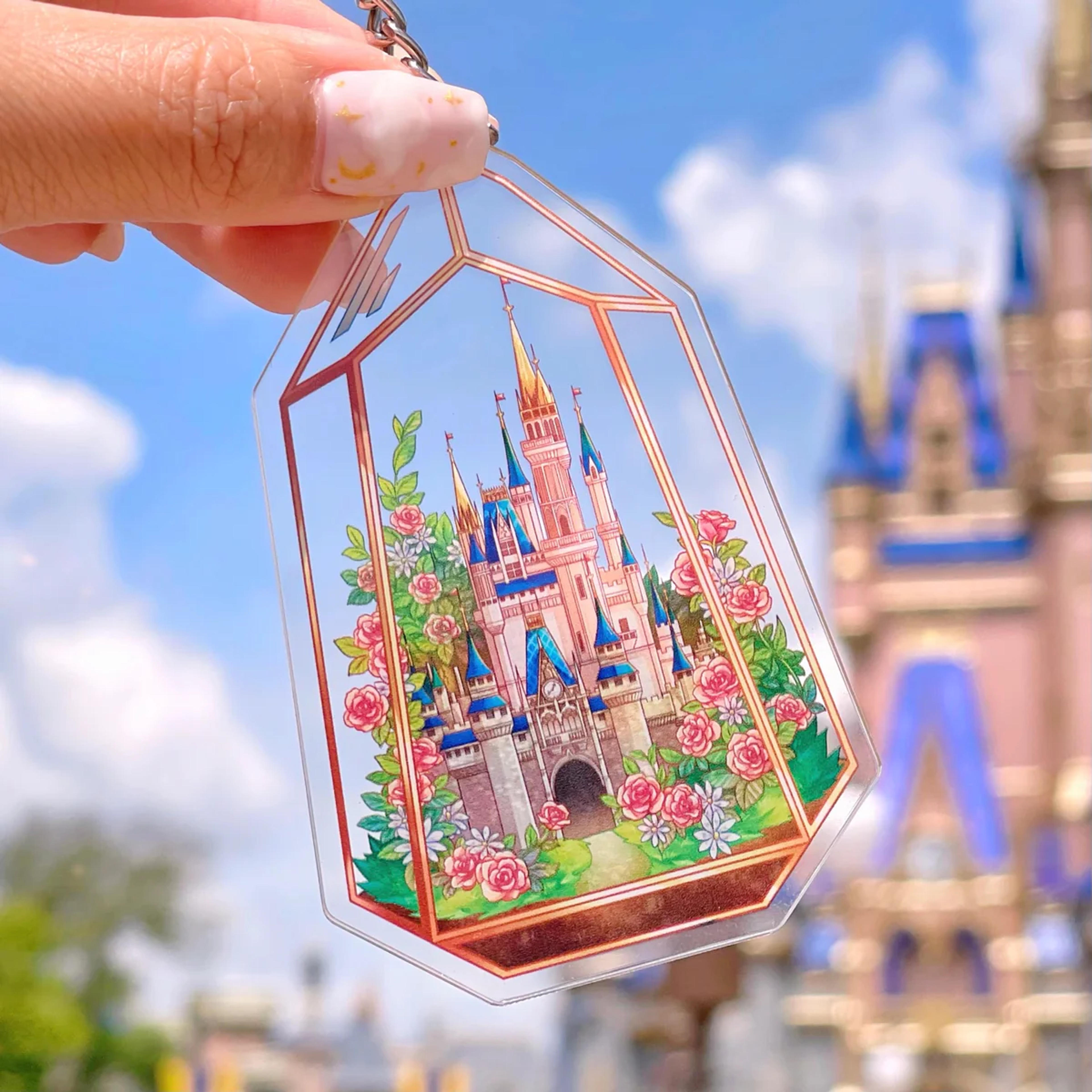 Secret Garden Disney World Castle Terrarium Acrylic Charm