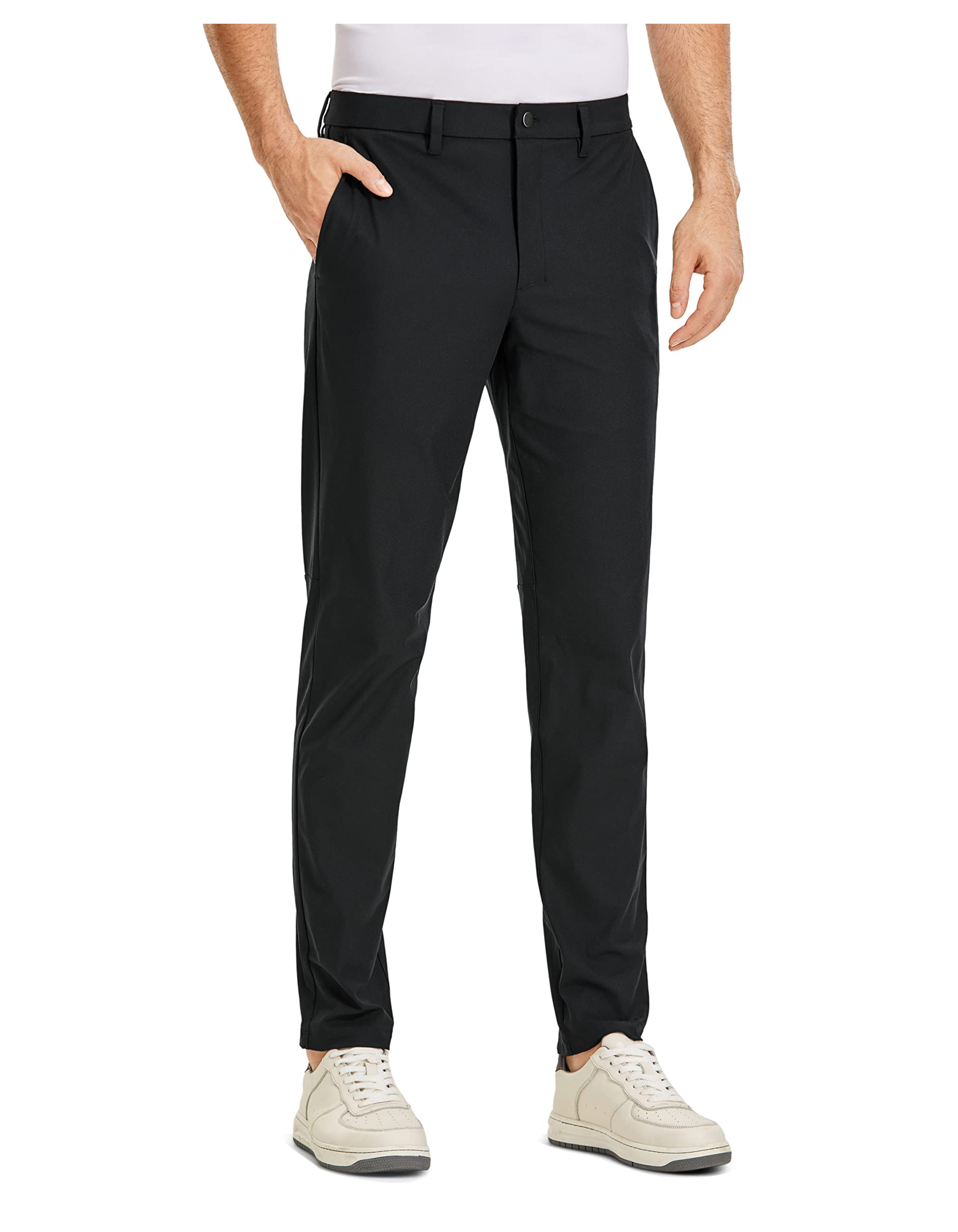 CRZ YOGA Men's All Day Comfy Golf Pants - 30"/32"/34" Quick Dry Lightweight Work Casual Trousers with Pockets