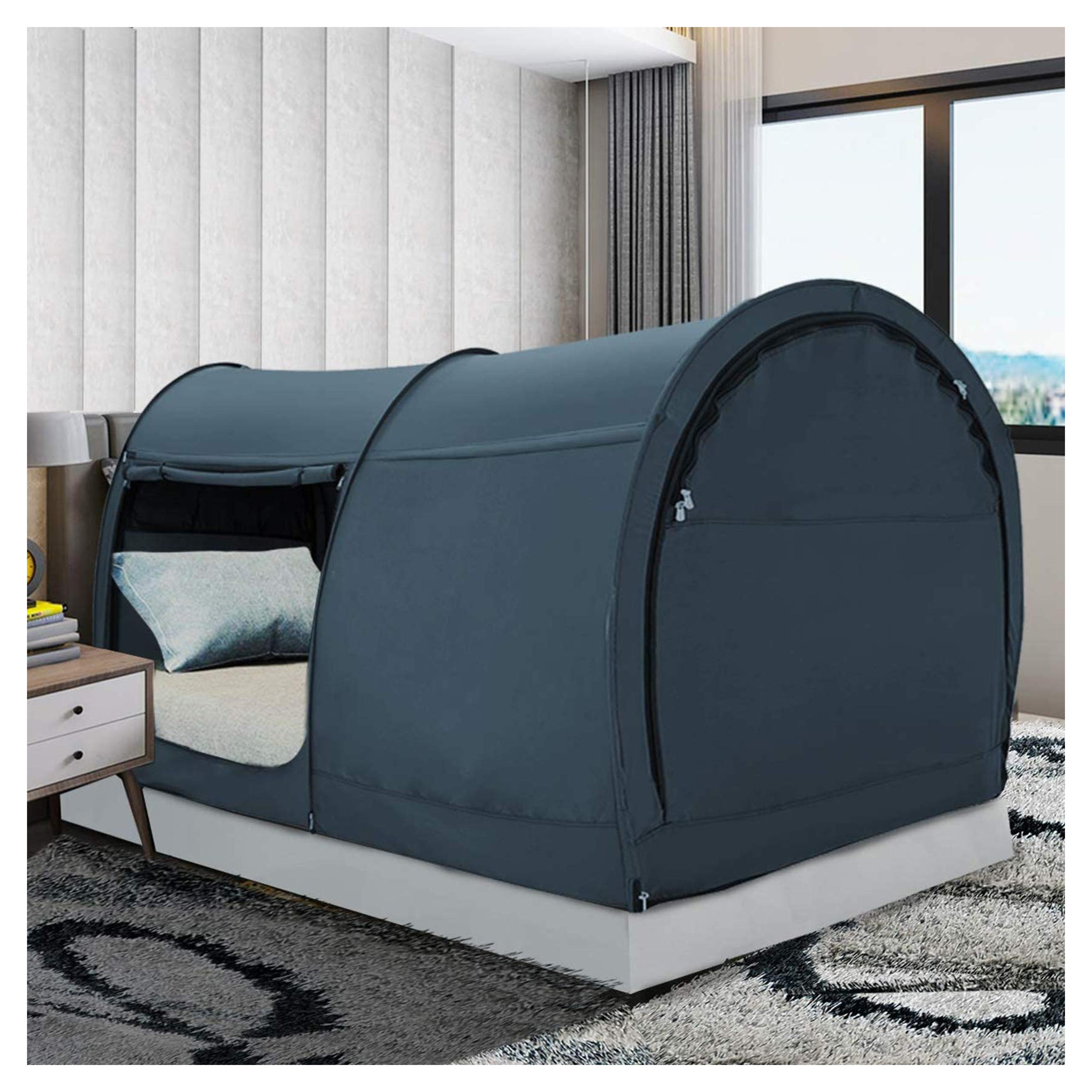 Amazon.com: LEEDOR Bed Tent Dream Tents Bed Canopy Shelter Cabin Indoor Privacy Warm Breathable Pop Up Twin Size for Kids and Adult Patent Pending PitchBlack(Mattress Not Included) : Home & Kitchen
