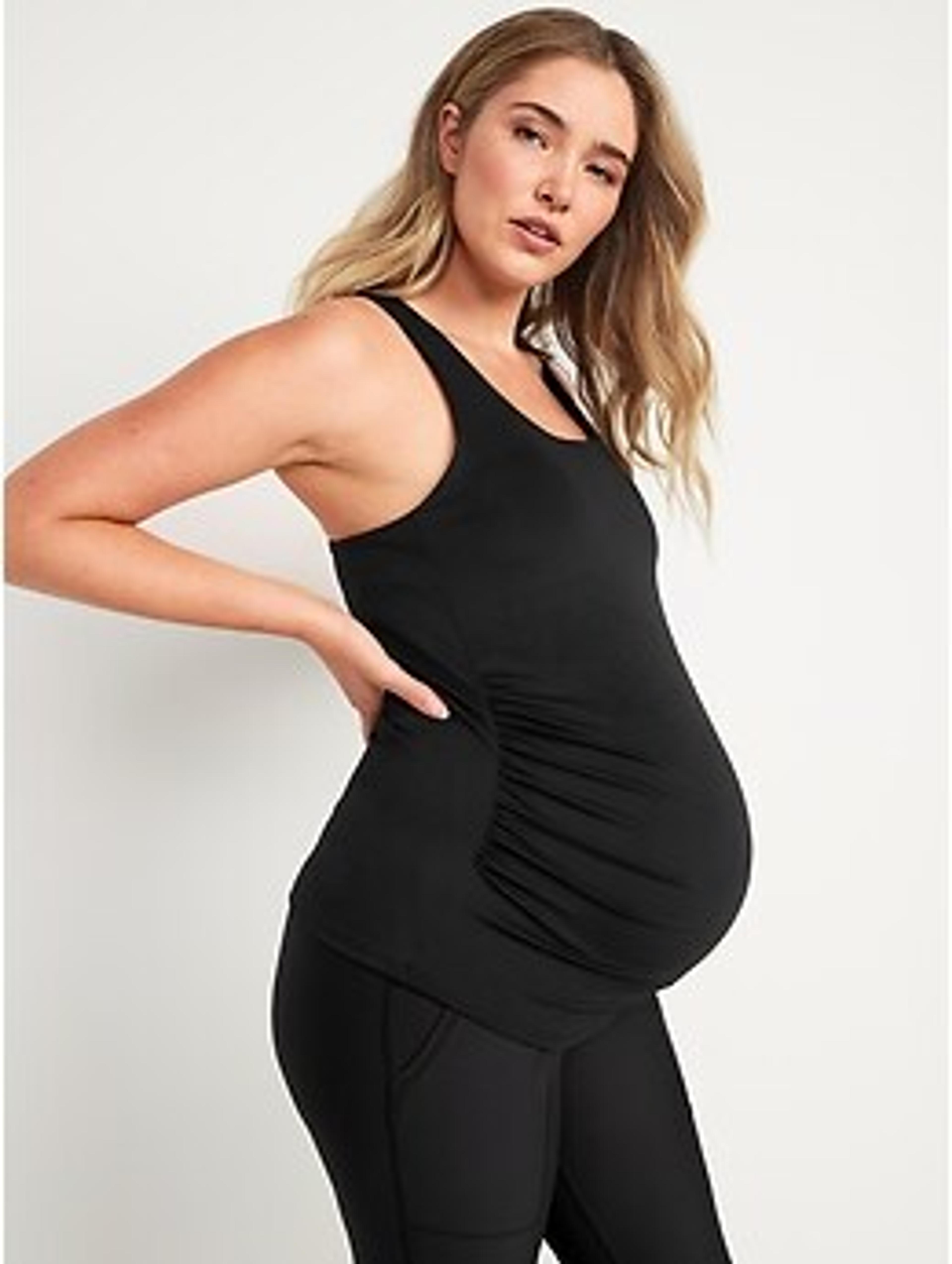 Maternity PowerSoft Side-Shirred Racer-Back Shelf Bra Tank Top