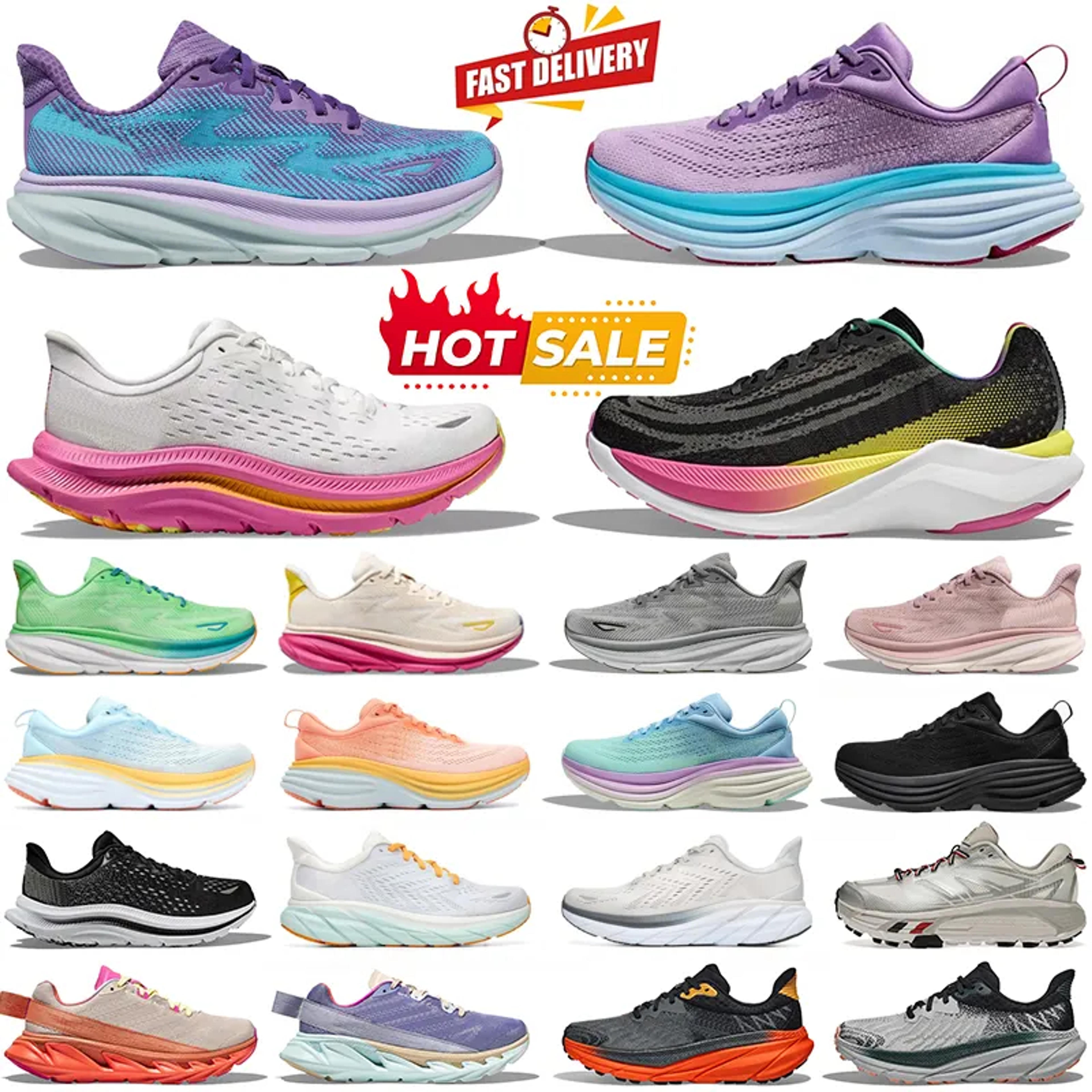 Hoka Hoka Running Shoes Women Unisex Designer Sneakers In Triple Black And White For Outdoor Sports And Summer Fun From Featured_store, $16.80 | DHgate.Com