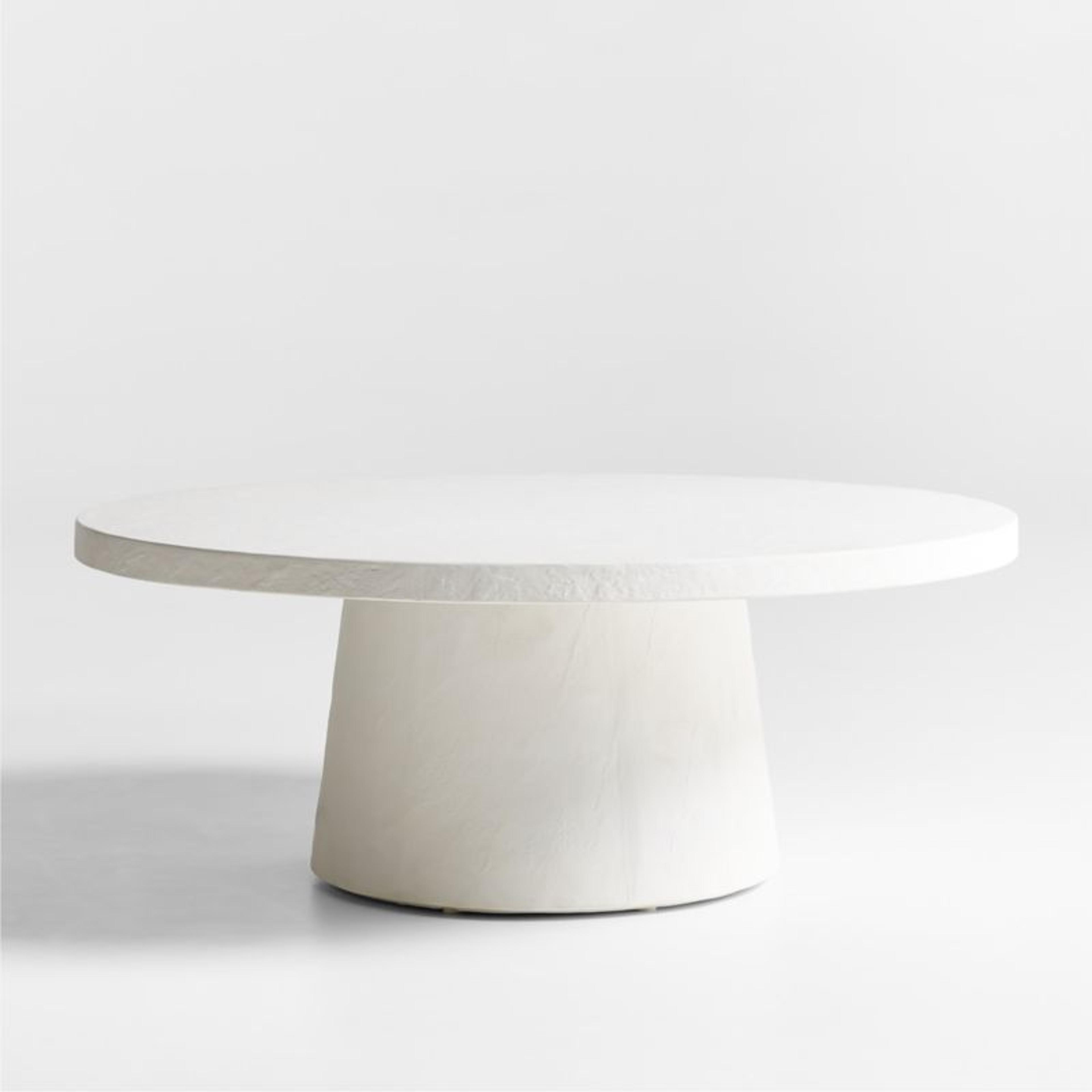 Willy White Pedestal Coffee Table by Leanne Ford + Reviews | Crate & Barrel