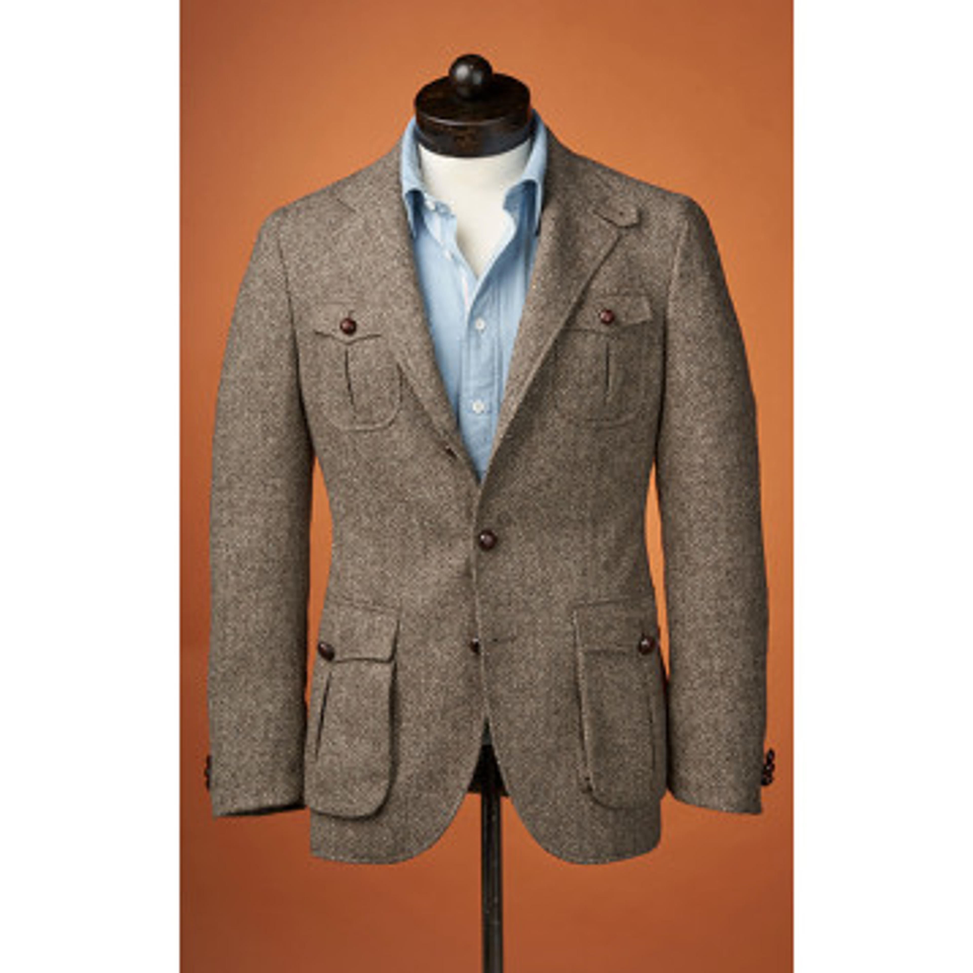 Abraham Moon - Light Brown Herringbone - Hunting Jacket | SPIER & MACKAY