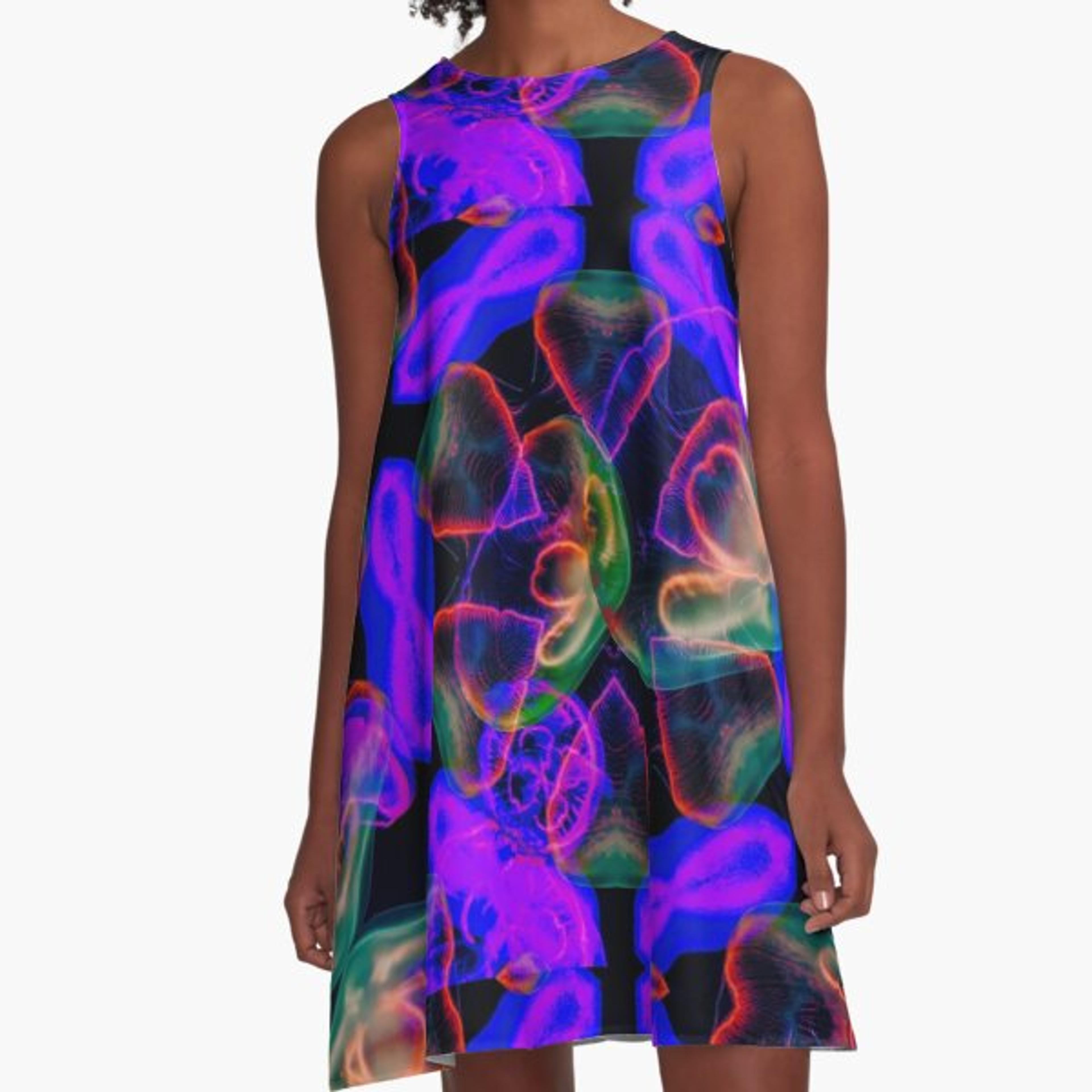 "BLACKLIGHT JELLIES" A-Line Dress for Sale by chaze-cha | Redbubble