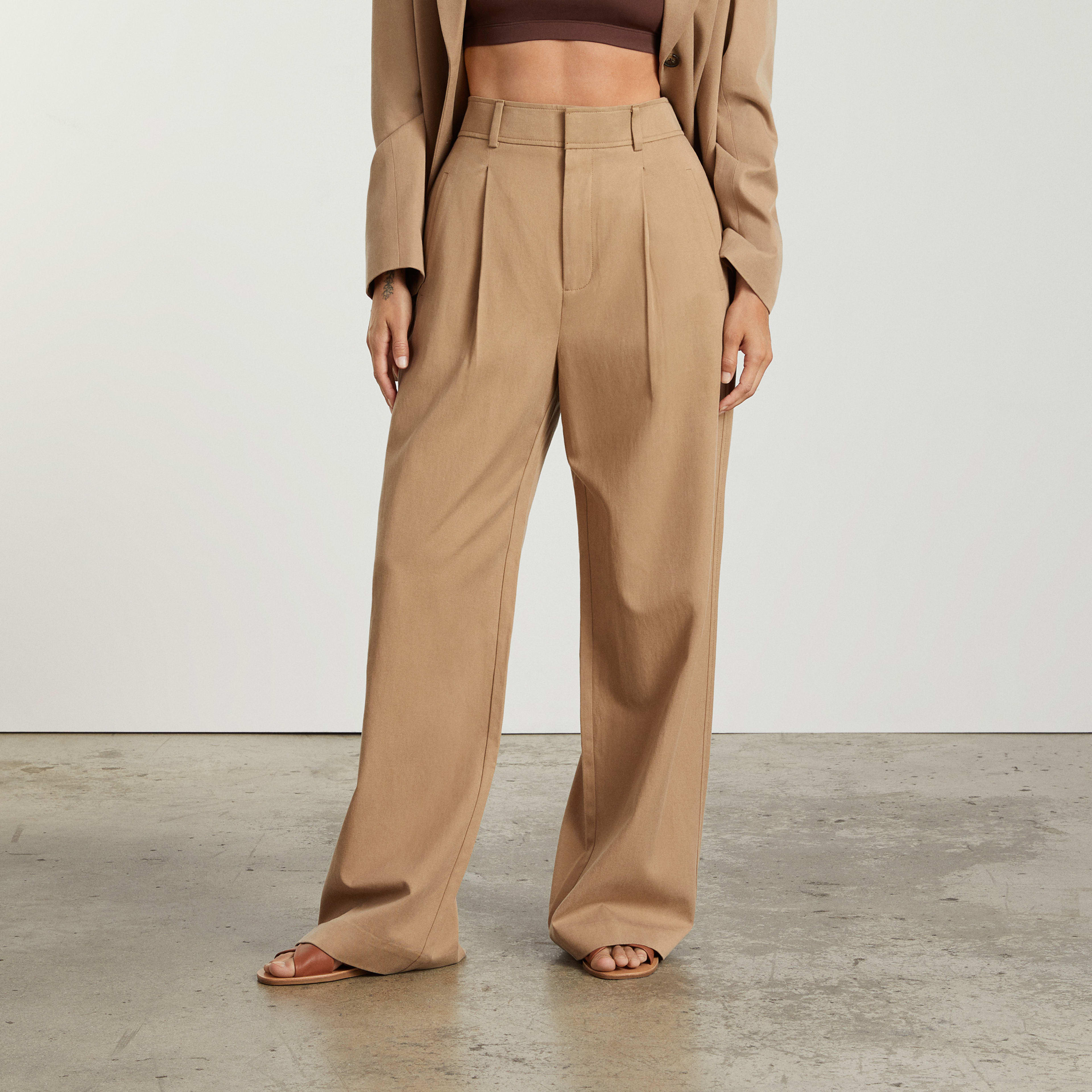 The Way-High Drape Pant Ash Brown – Everlane