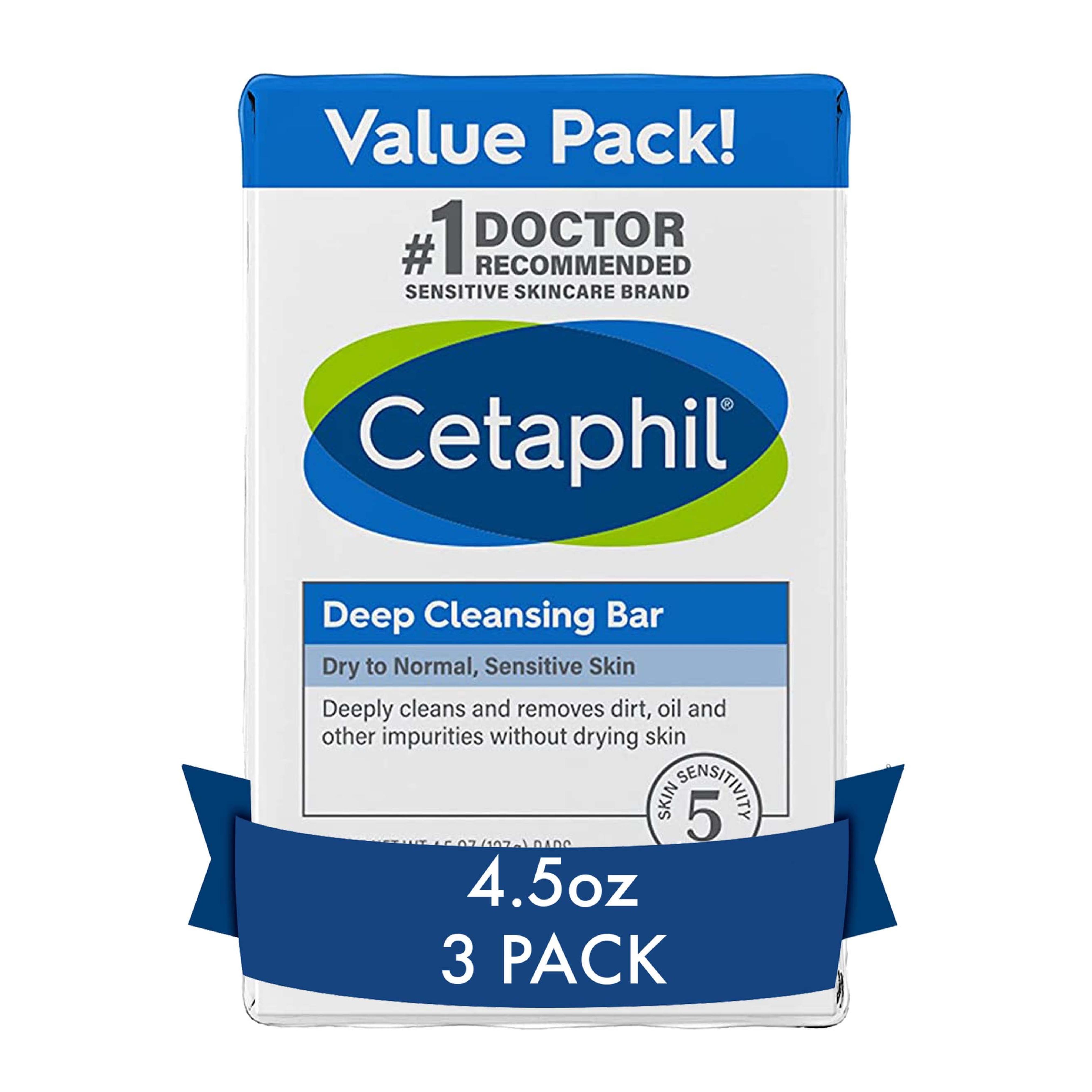 Amazon.com: Cetaphil Bar Soap, Deep Cleansing Face and Body Bar, Pack of 3, For Dry to Normal, Sensitive Skin, Soap Free, Hypoallergenic, Paraben Free, Fragrance Free, Removes Makeup, Dirt and Oil : Beauty & Personal Care