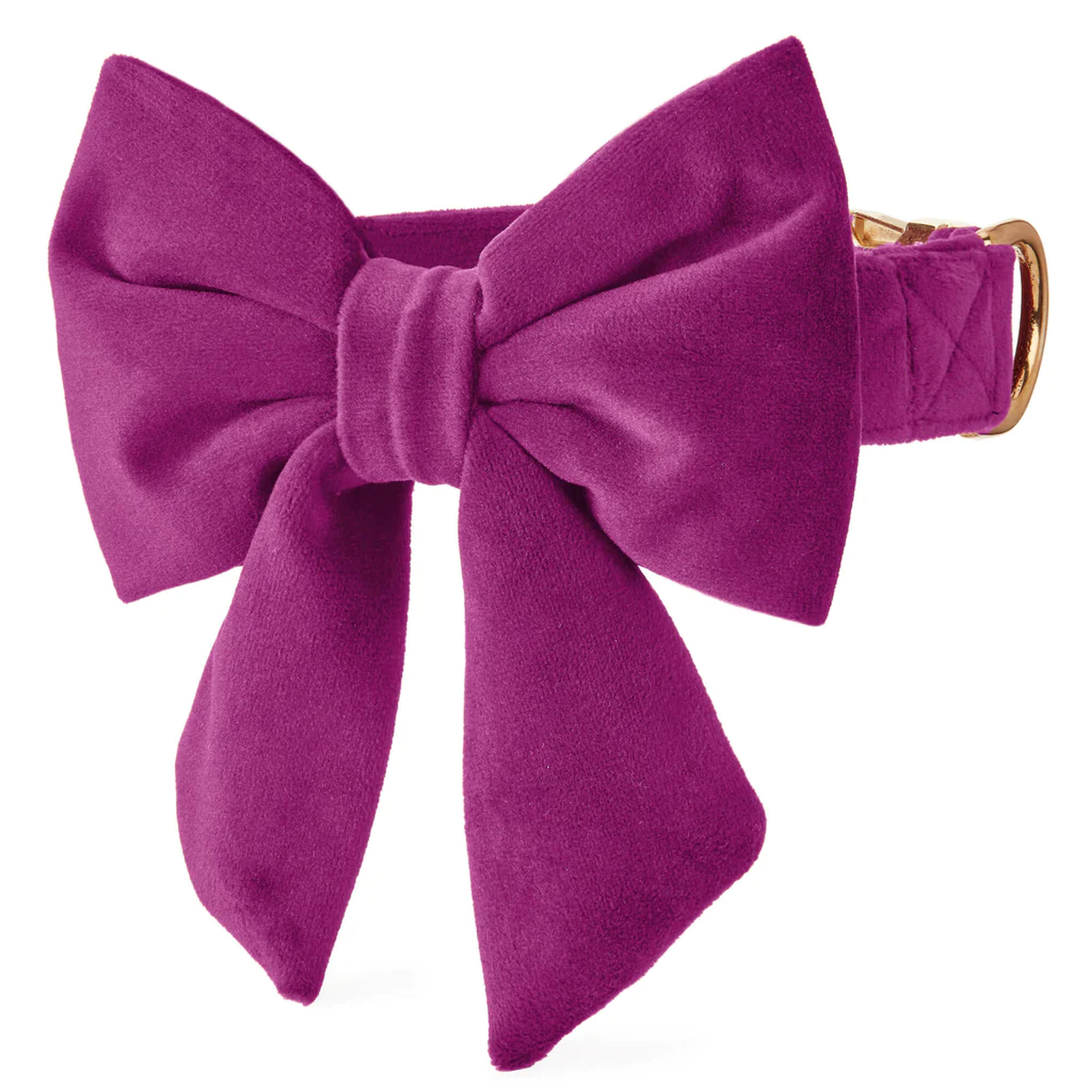 Plum Velvet Lady Bow Collar