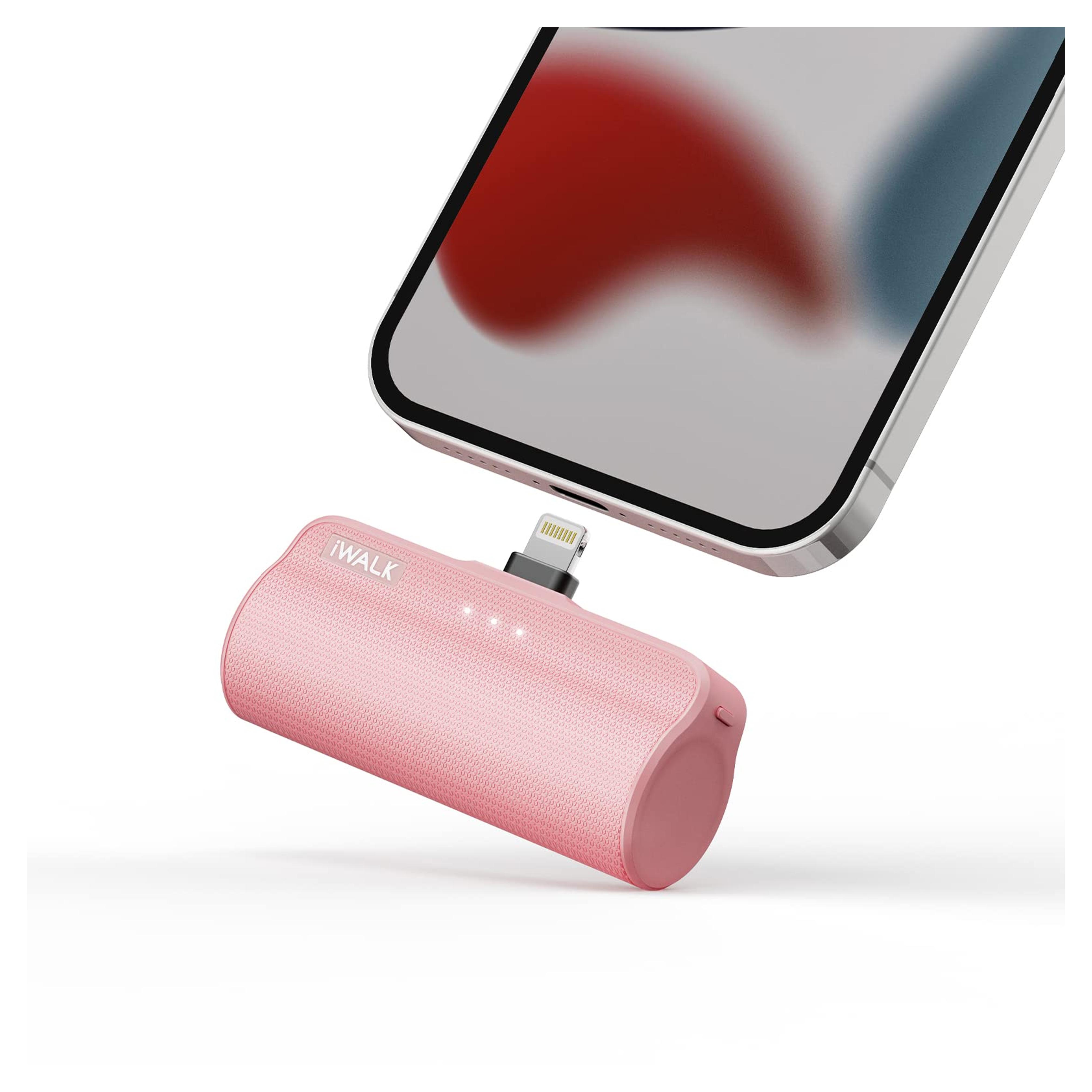 Amazon.com: iWALK Mini Portable Charger for iPhone with Built in Cable, 3350mAh Ultra-Compact Power Bank Small Battery Pack Charger Compatible with iPhone 14/13/13 Pro/12/12 Pro/11/XR/XS/X/8/7/6,Pink : Cell Phones & Accessories