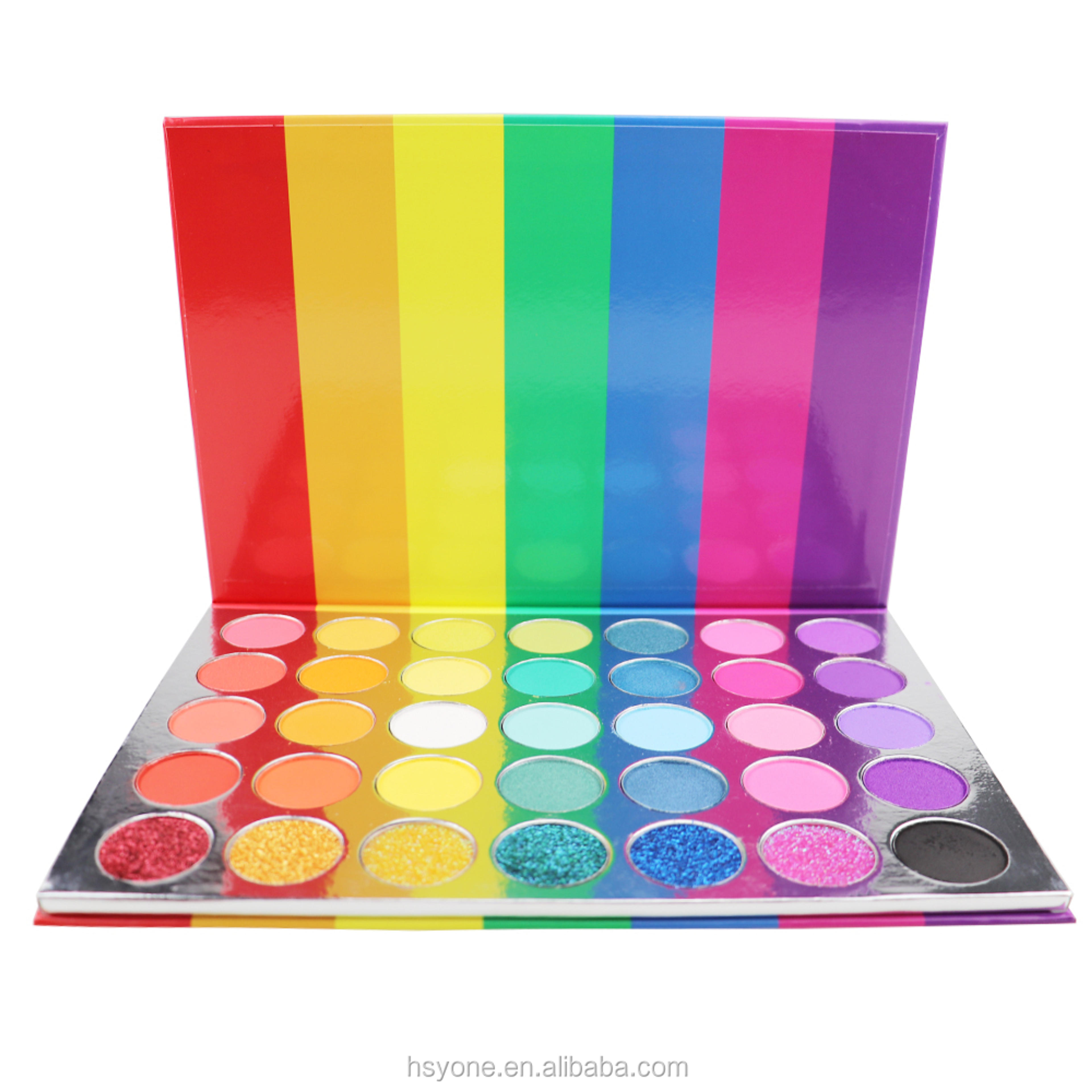 Fully stocked makeup 35 colors color matte eyeshadow palette powder private label glitter