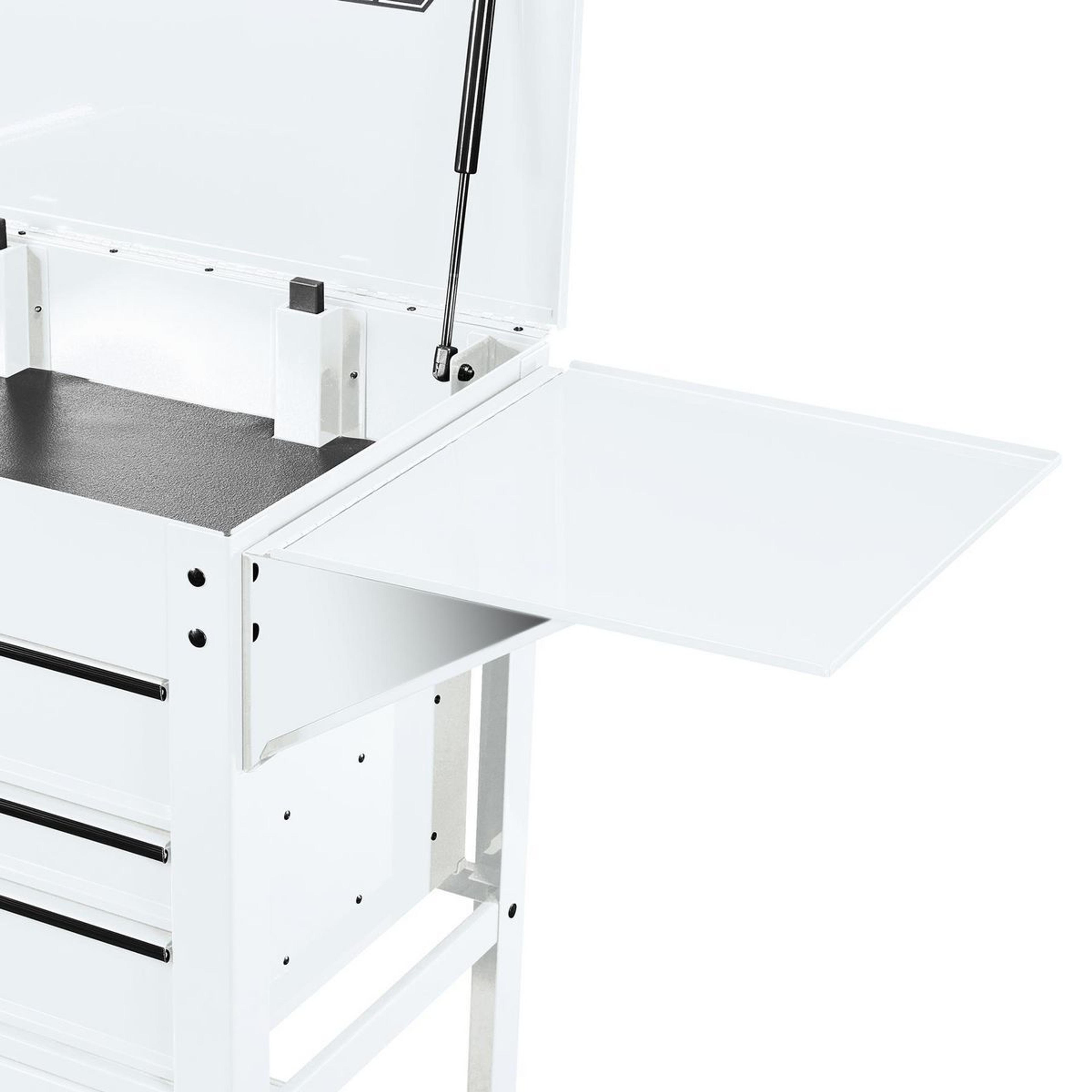 Side Tray for 5-Drawer Mechanics Cart and 6-Drawer Full-Bank Cart, White