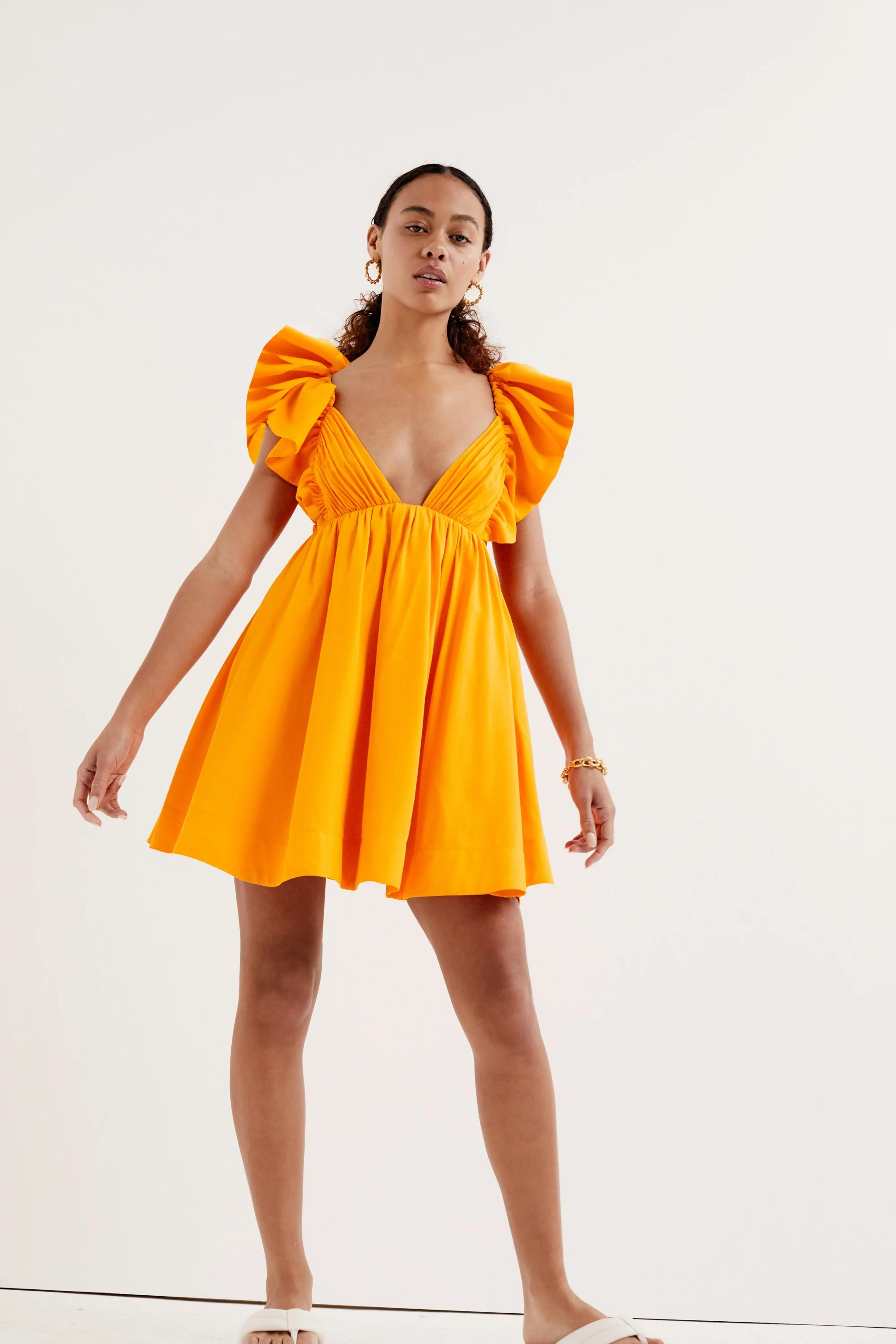 Clementine Mini Dress in Orange – For Love & Lemons