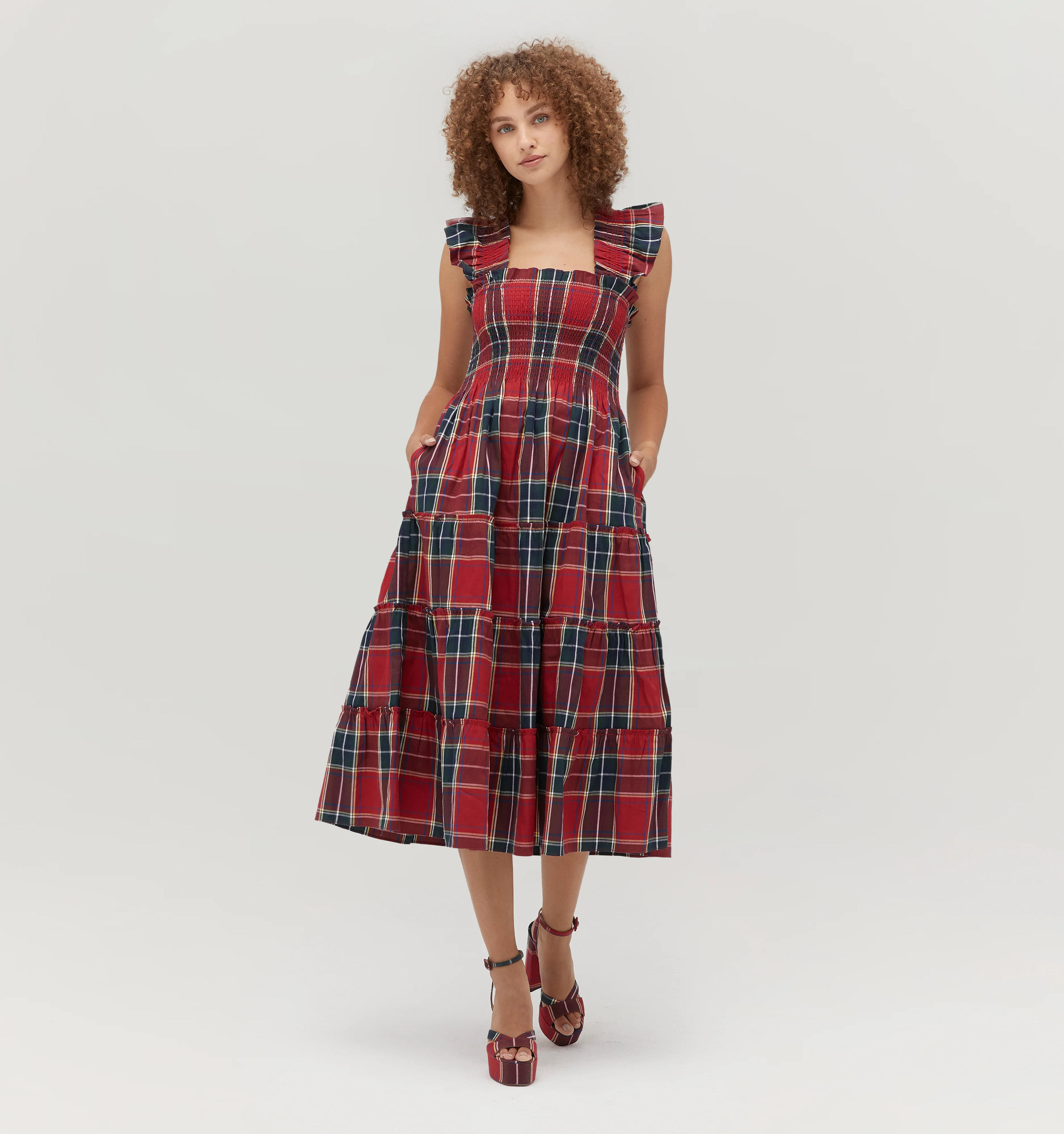 The Ellie Nap Dress - Red Tartan – Hill House Home