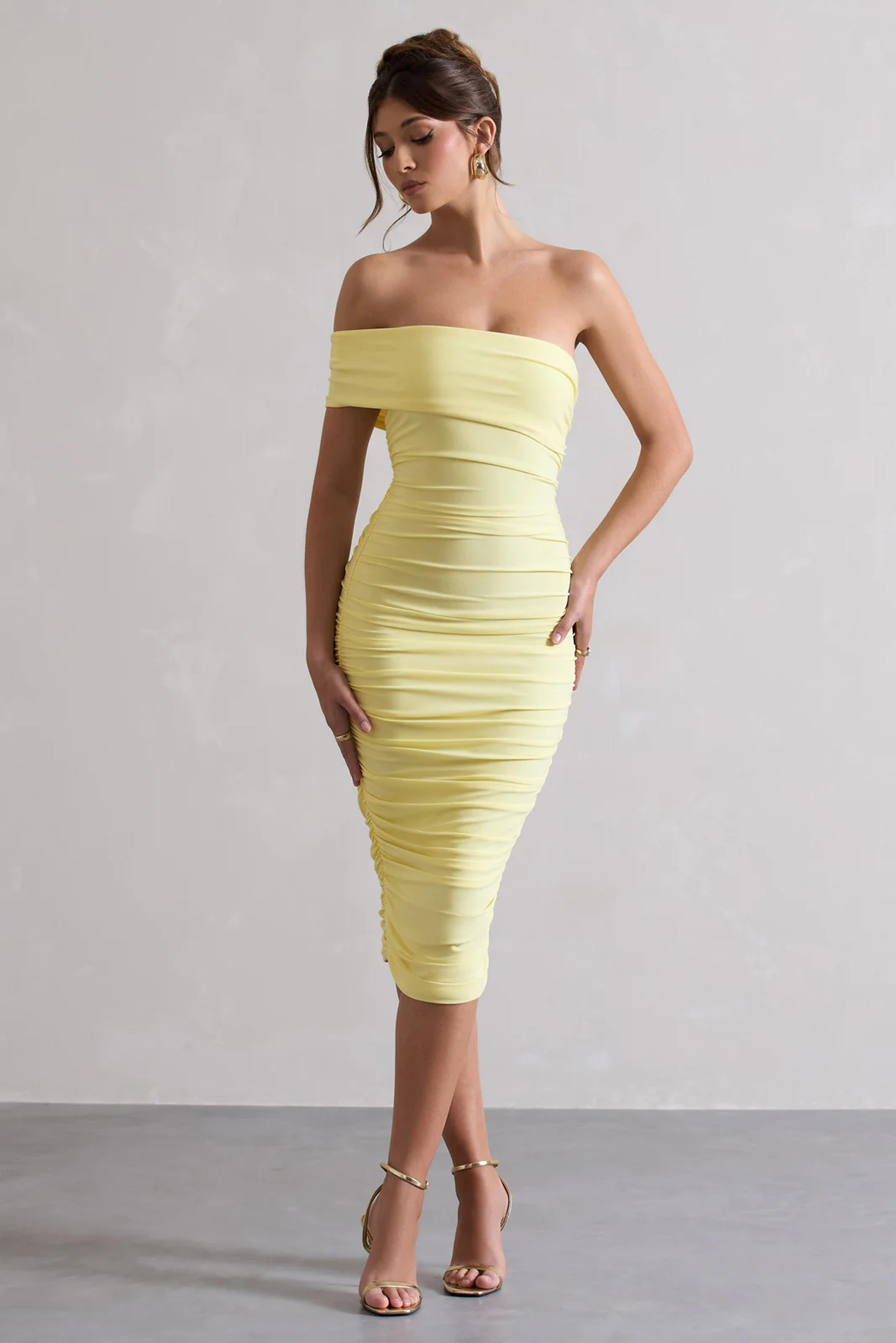 Remember Me Lemon One Shoulder Midi Dress – Club L London - USA