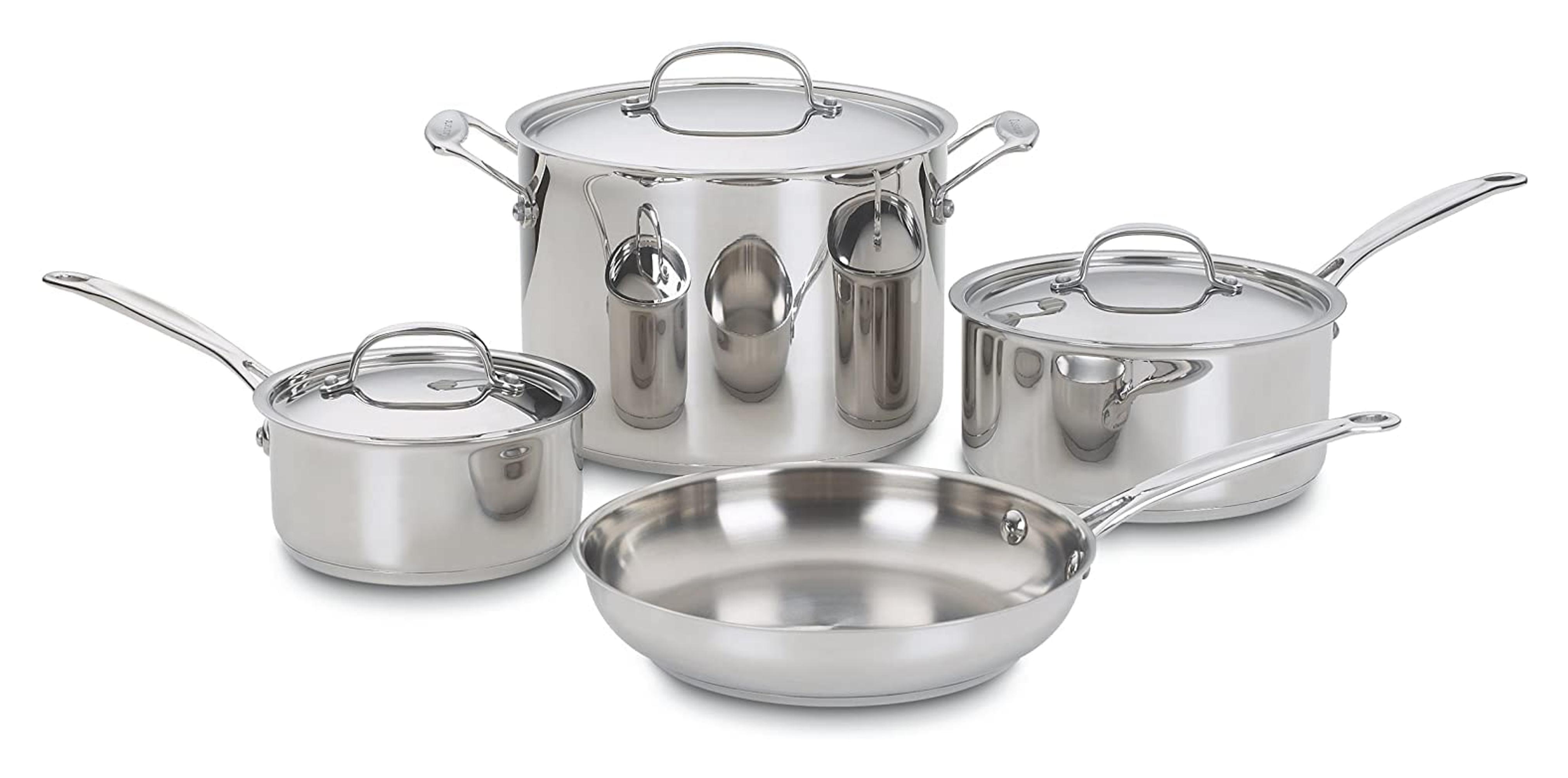 Amazon.com: Cuisinart 7-Piece Cookware Set, Chef's Classic Stainless Steel Collection, 77-7P1: Stainless Steel Cookware: Home & Kitchen