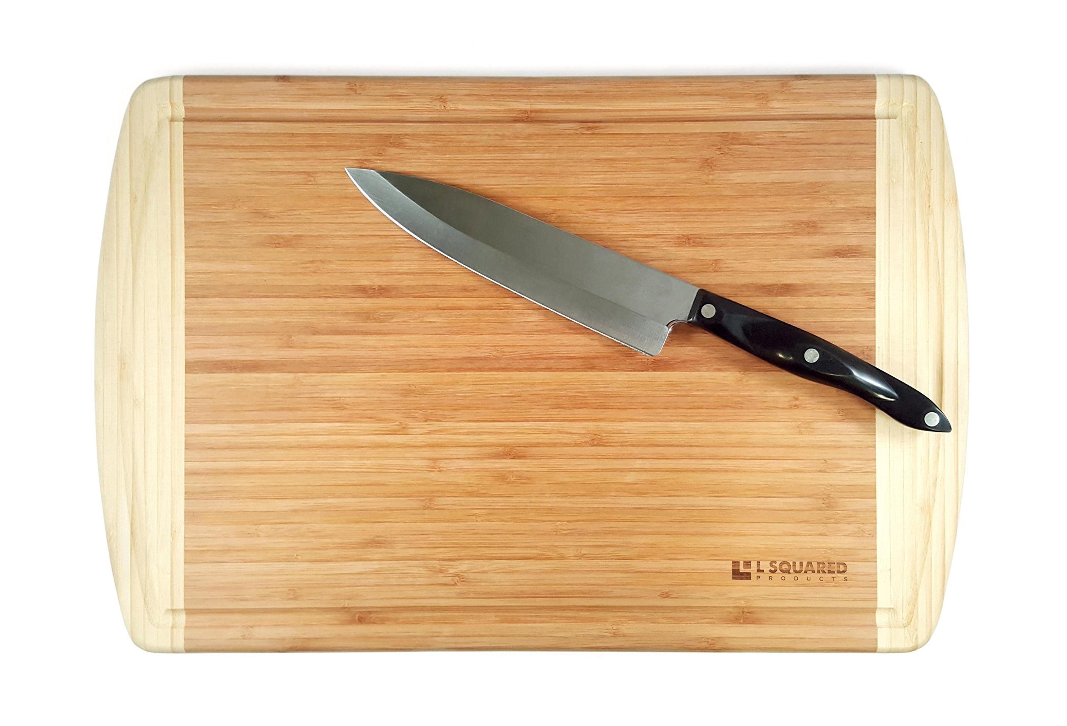 100% Organic Moso Bamboo Cutting Board with Drip Groove