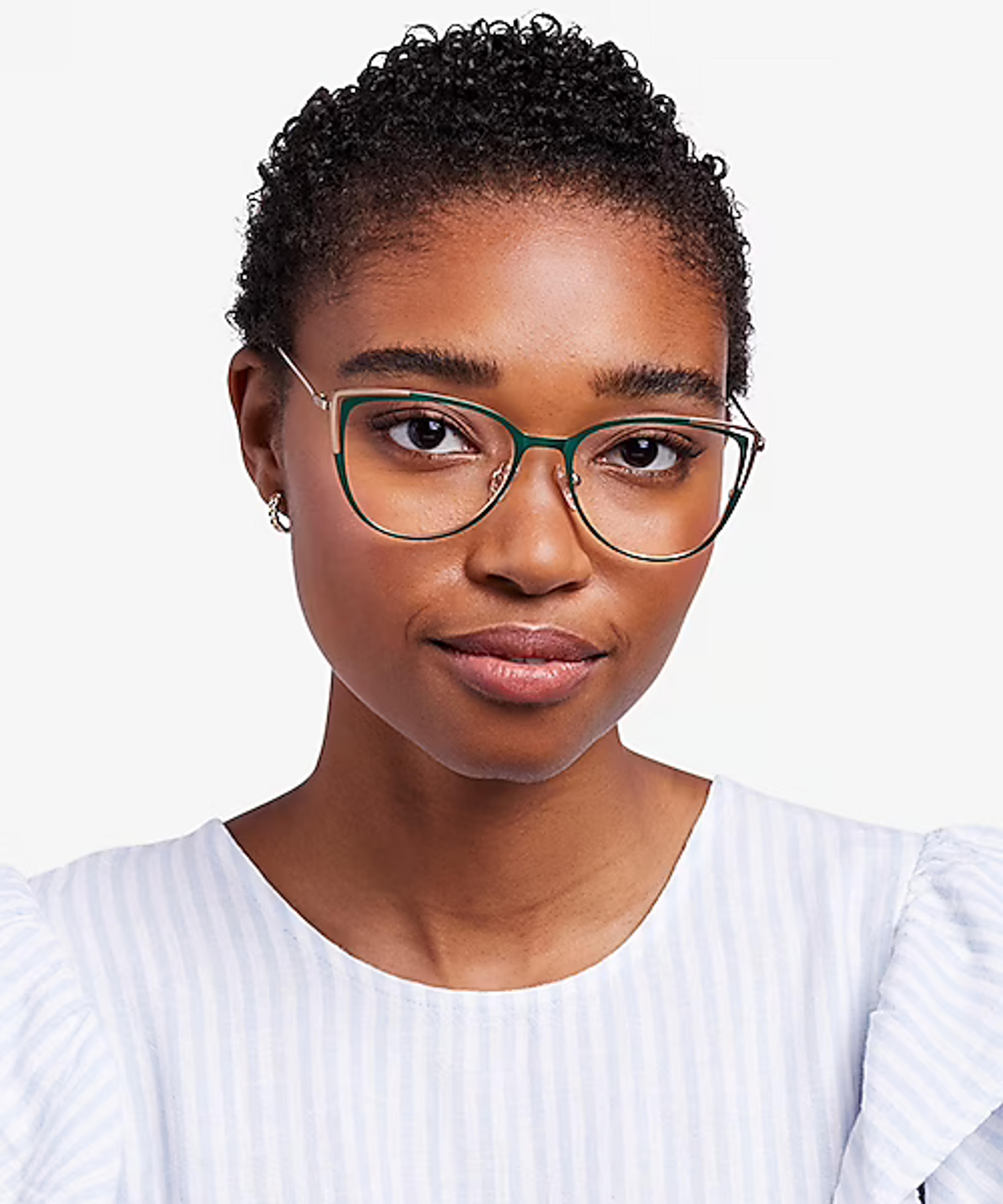 Garance Cat Eye Green & Gold Glasses for Women | Eyebuydirect