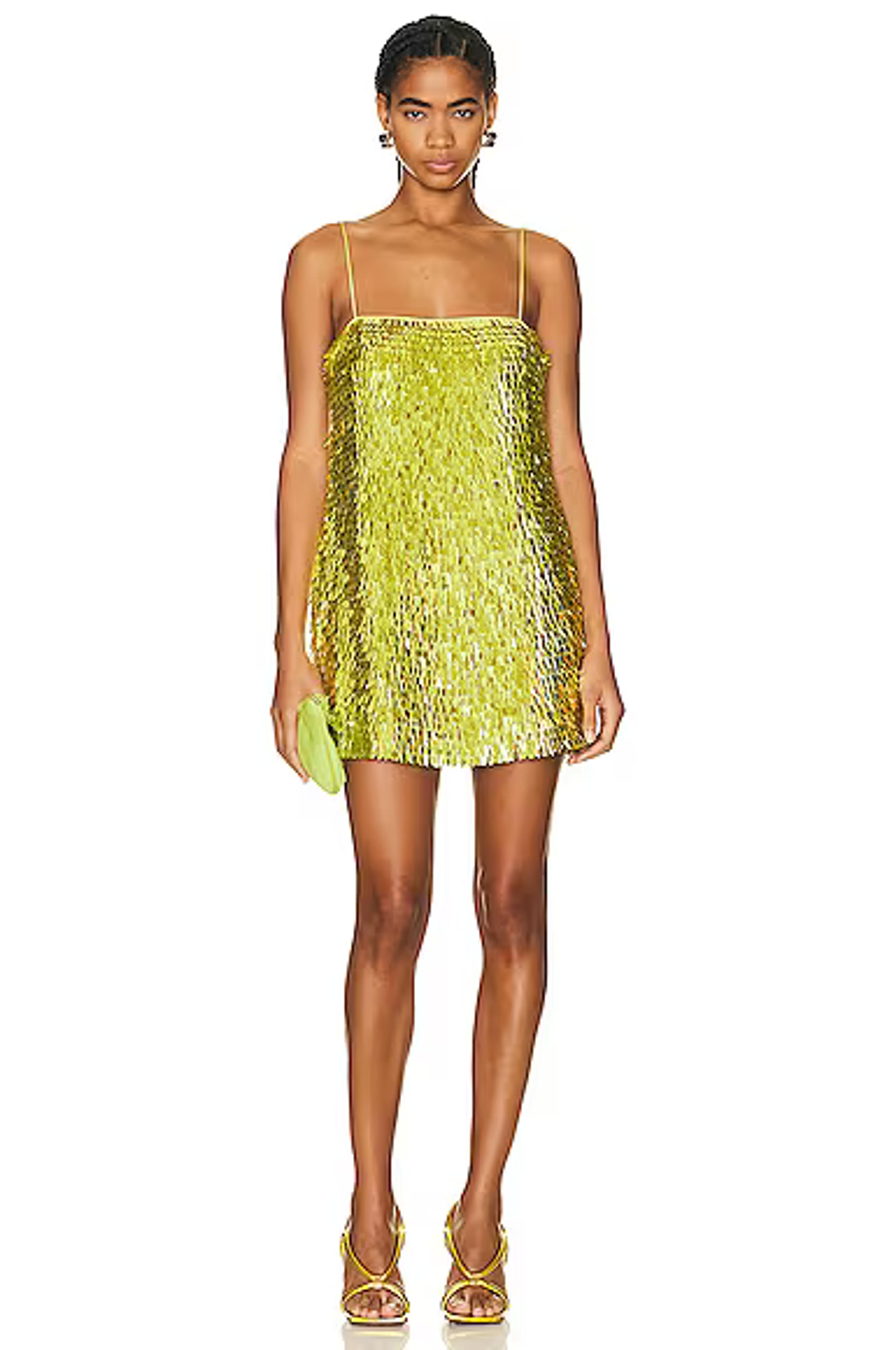 retrofete Nara Sequin Dress in Lime Punch | FWRD