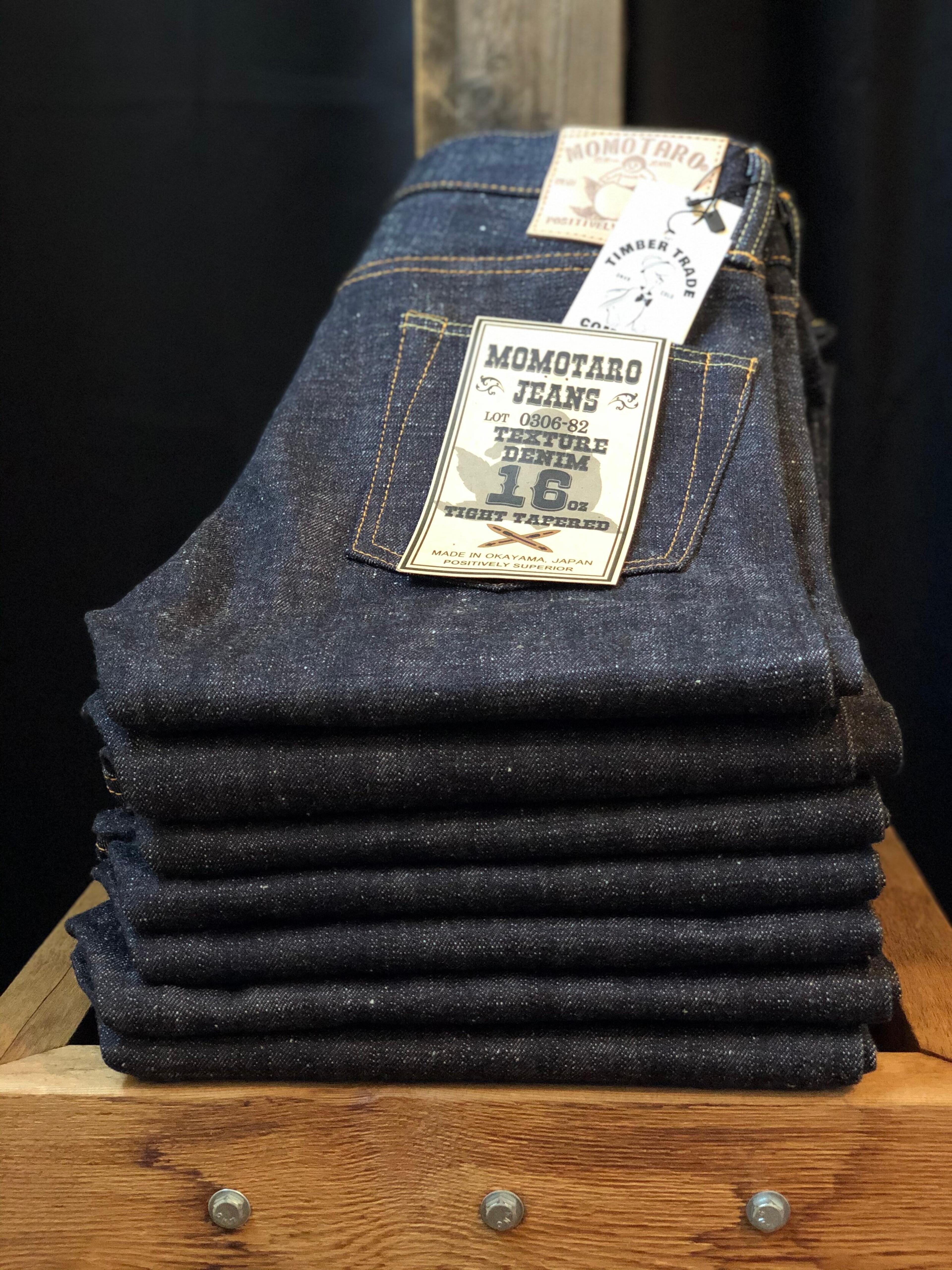 Momotaro Lot 0306-82 (Tight Taper) Texture Denim 16 oz INDIGO