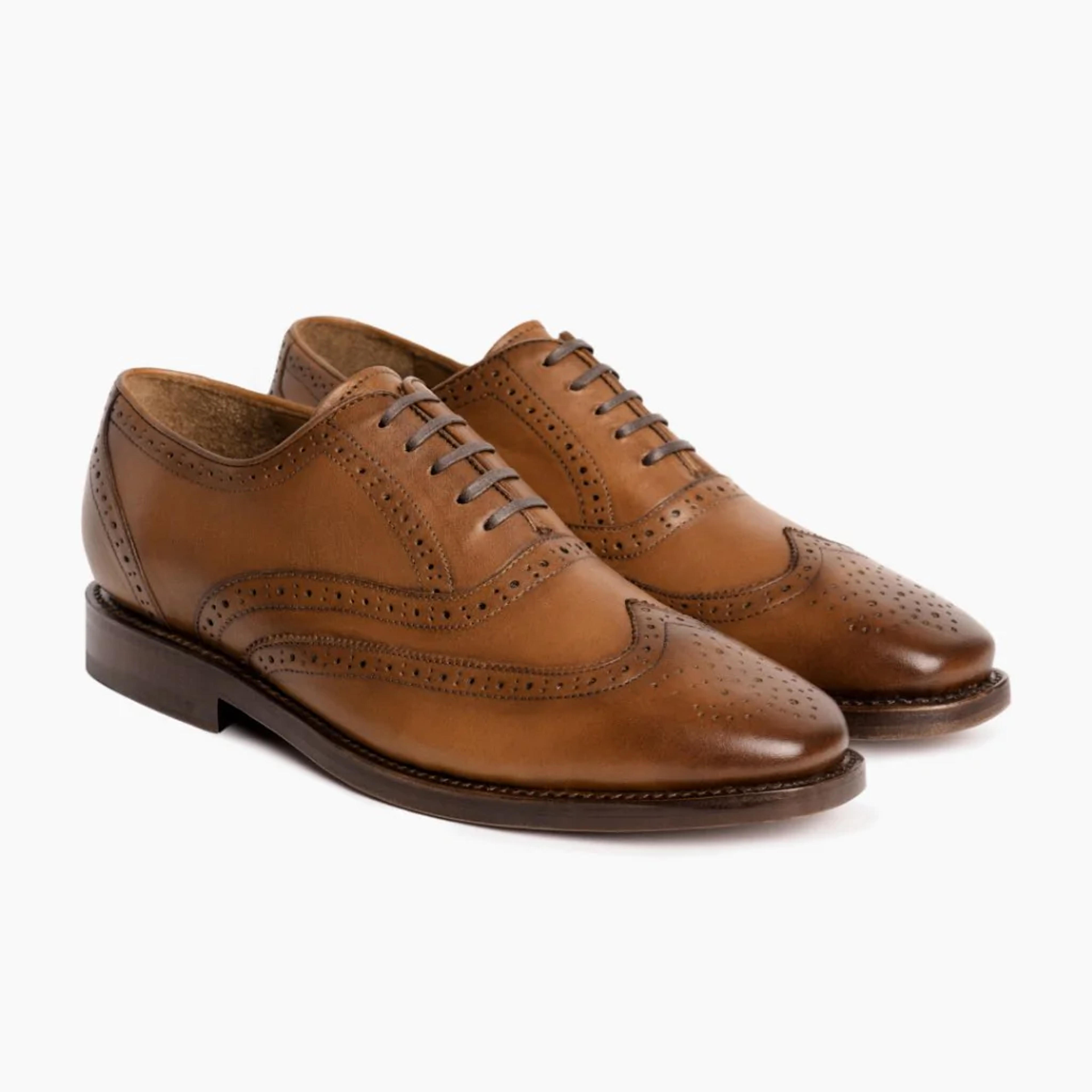 Men's Aviator Wingtip Dress Shoe In Cuero Tan Leather - Thursday Boots