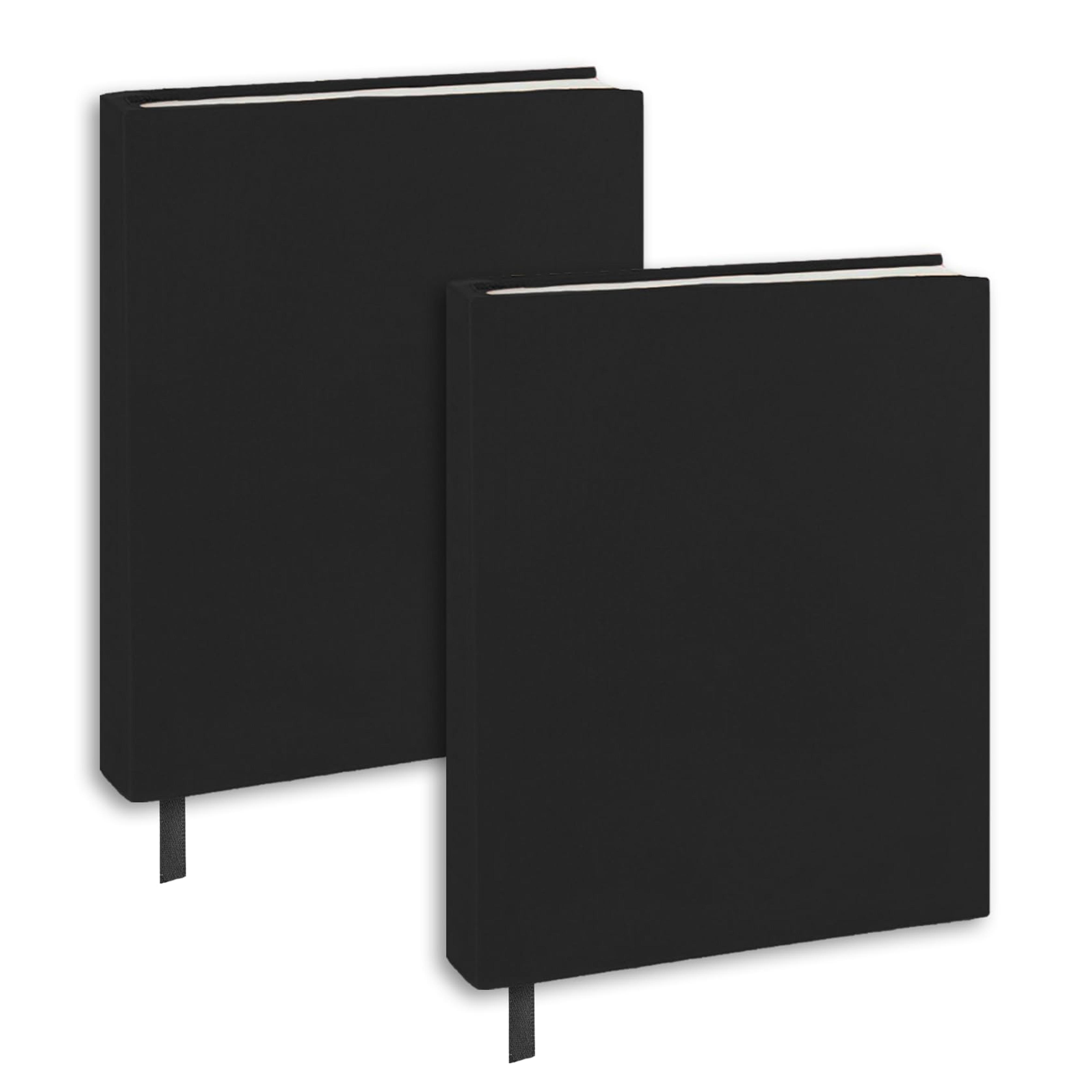 KICNIC Black Book Covers 2 Pack, 6"x9" Stretchable Book Sox Suitable for Most Hardcover Books, Up to 8.5”X9.5” Durable and Washable, Reusable Protective Cover for Textbooks