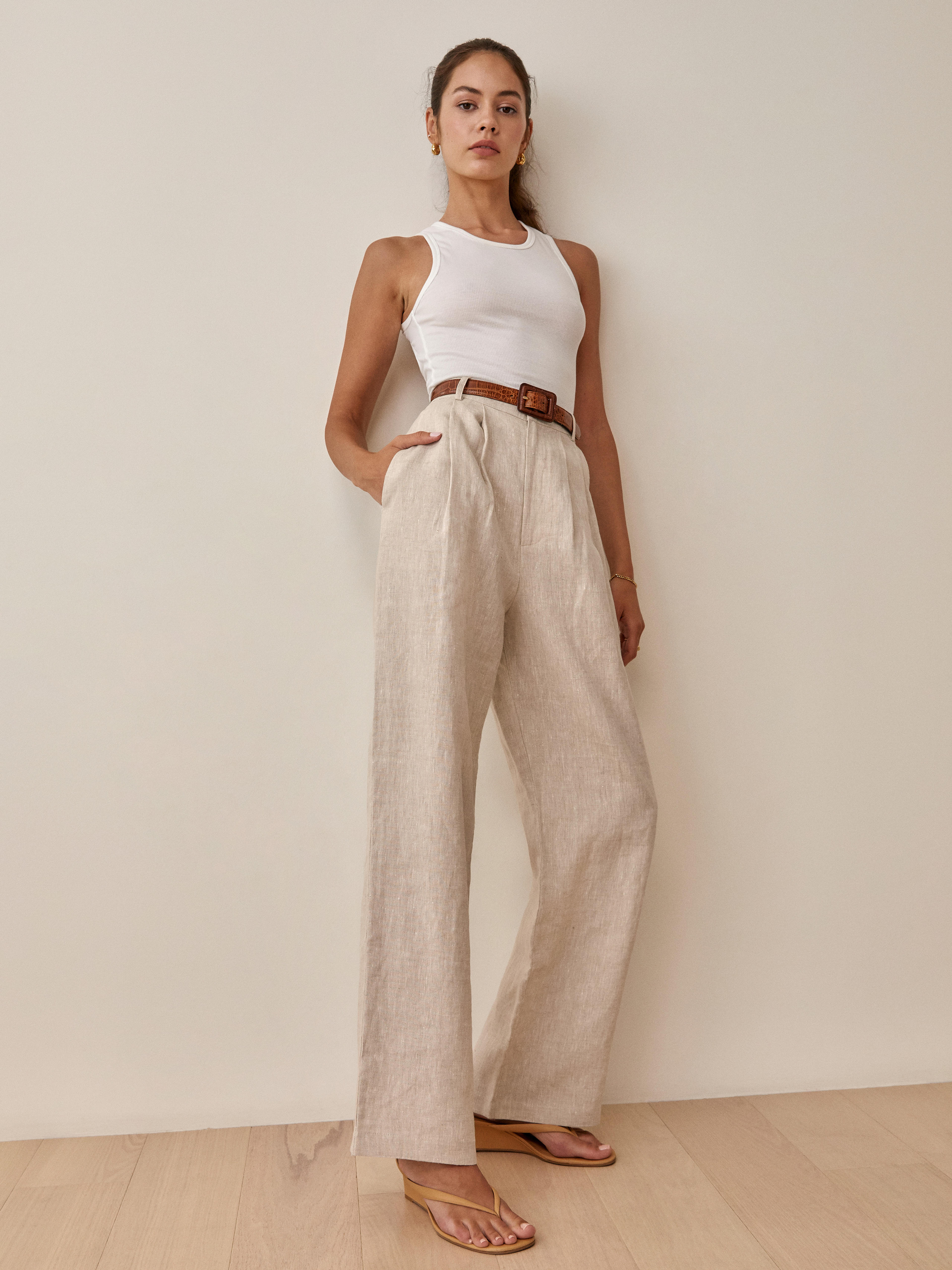 Vesta Pant - Long Linen | Reformation