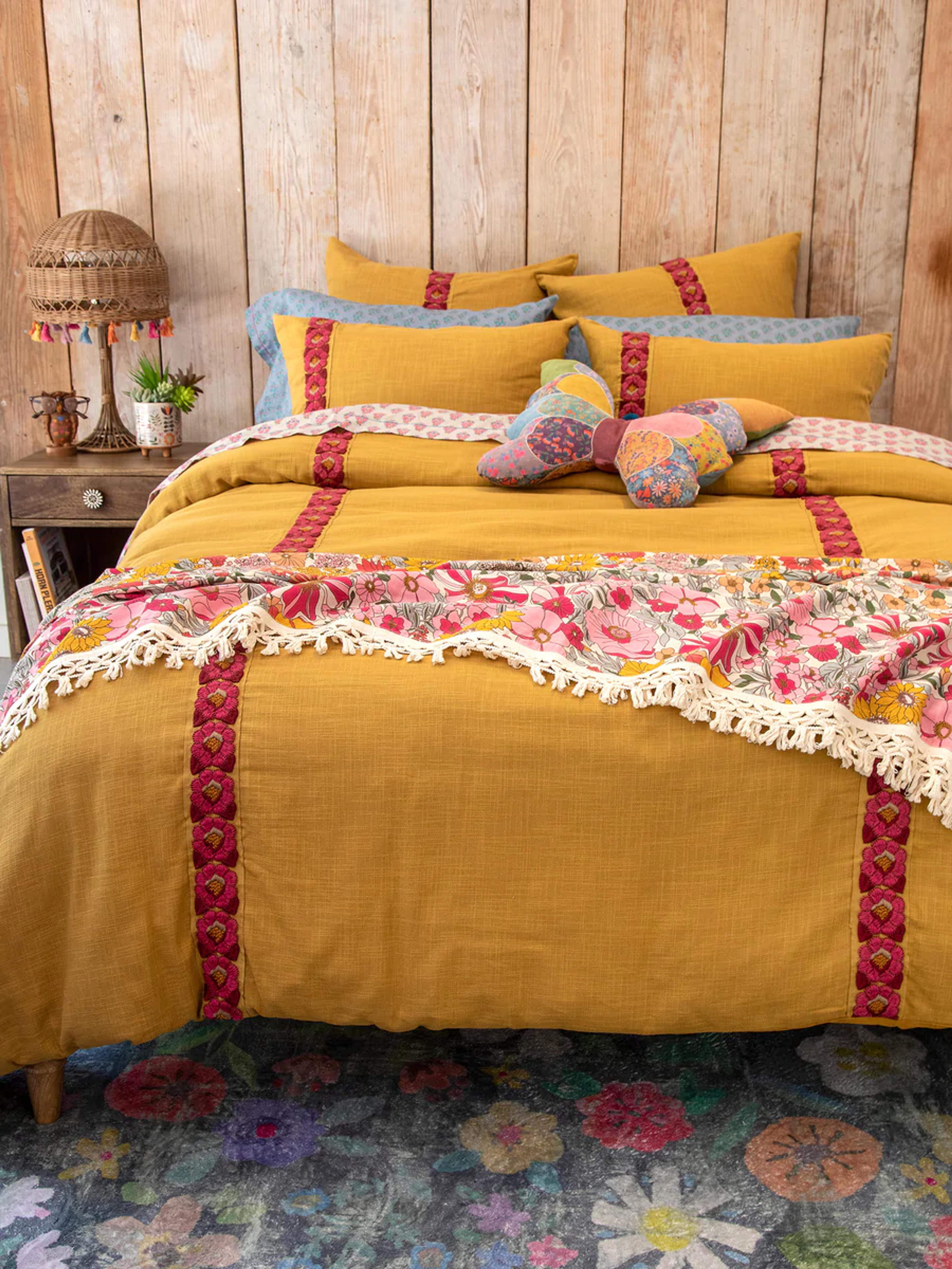 Katya Embroidered Duvet Marigold