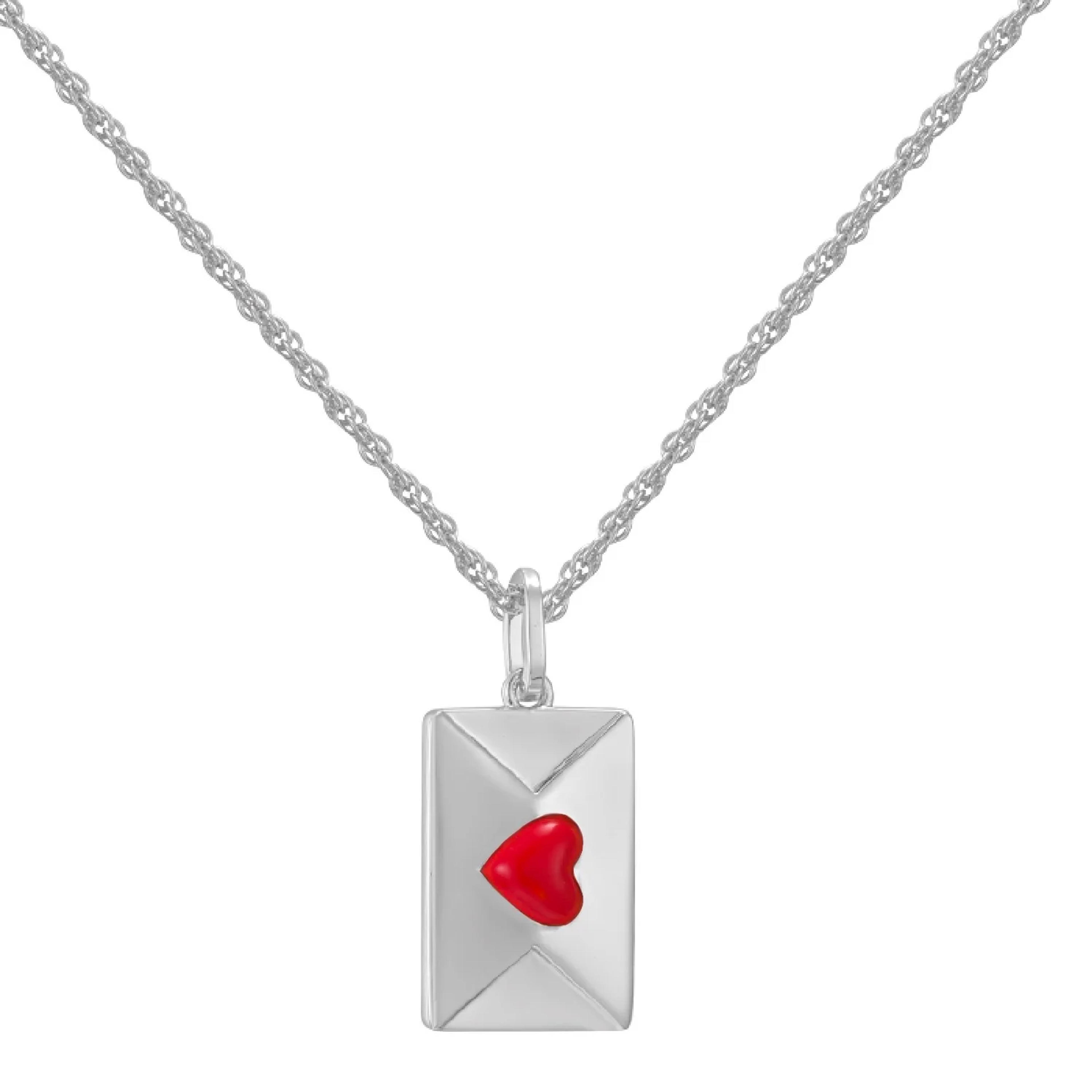 Sent With Love Necklace - Red / Silver