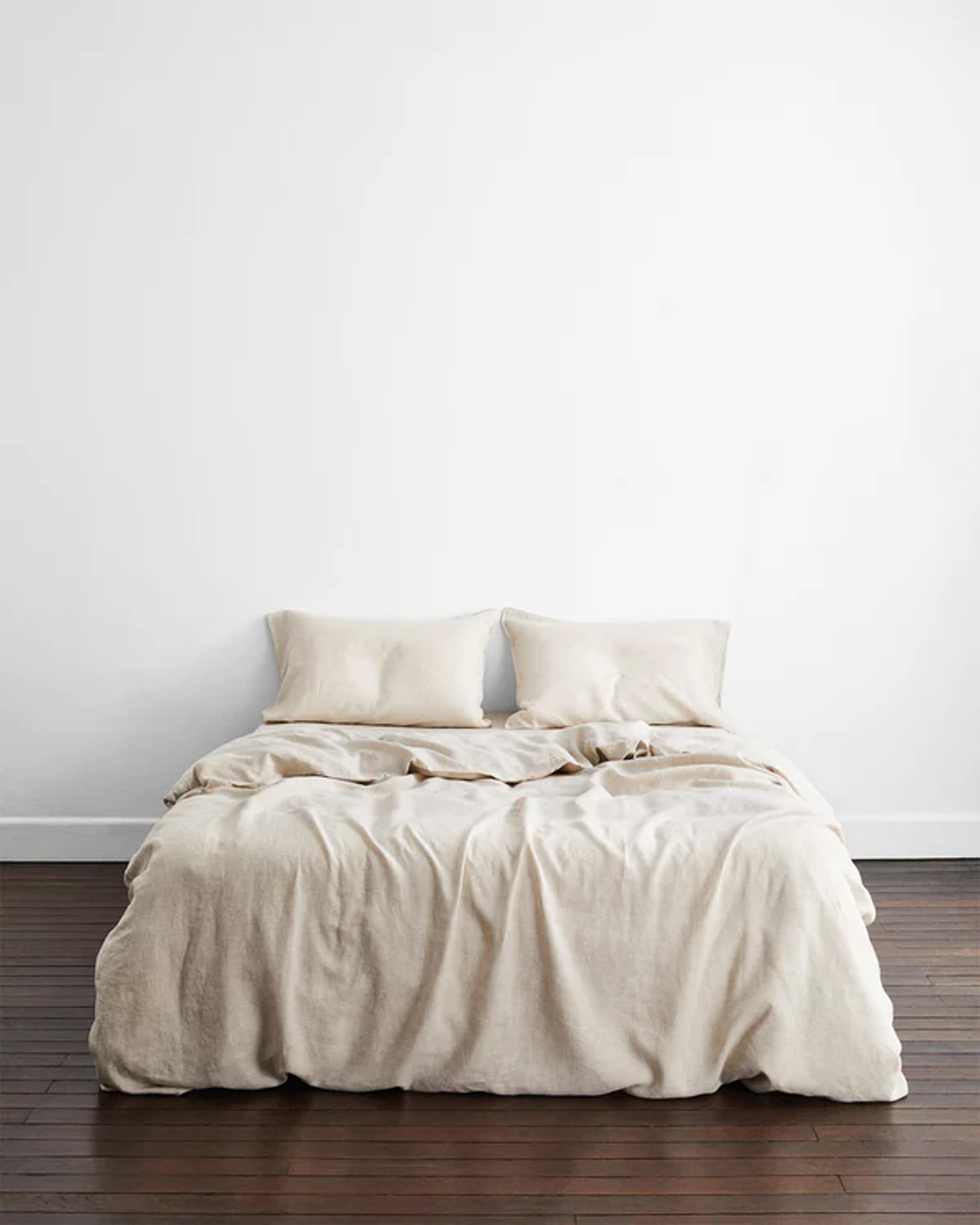 Oatmeal Flax Linen Quilt Cover Set | Bed Linen Sets Online – Bed Threads