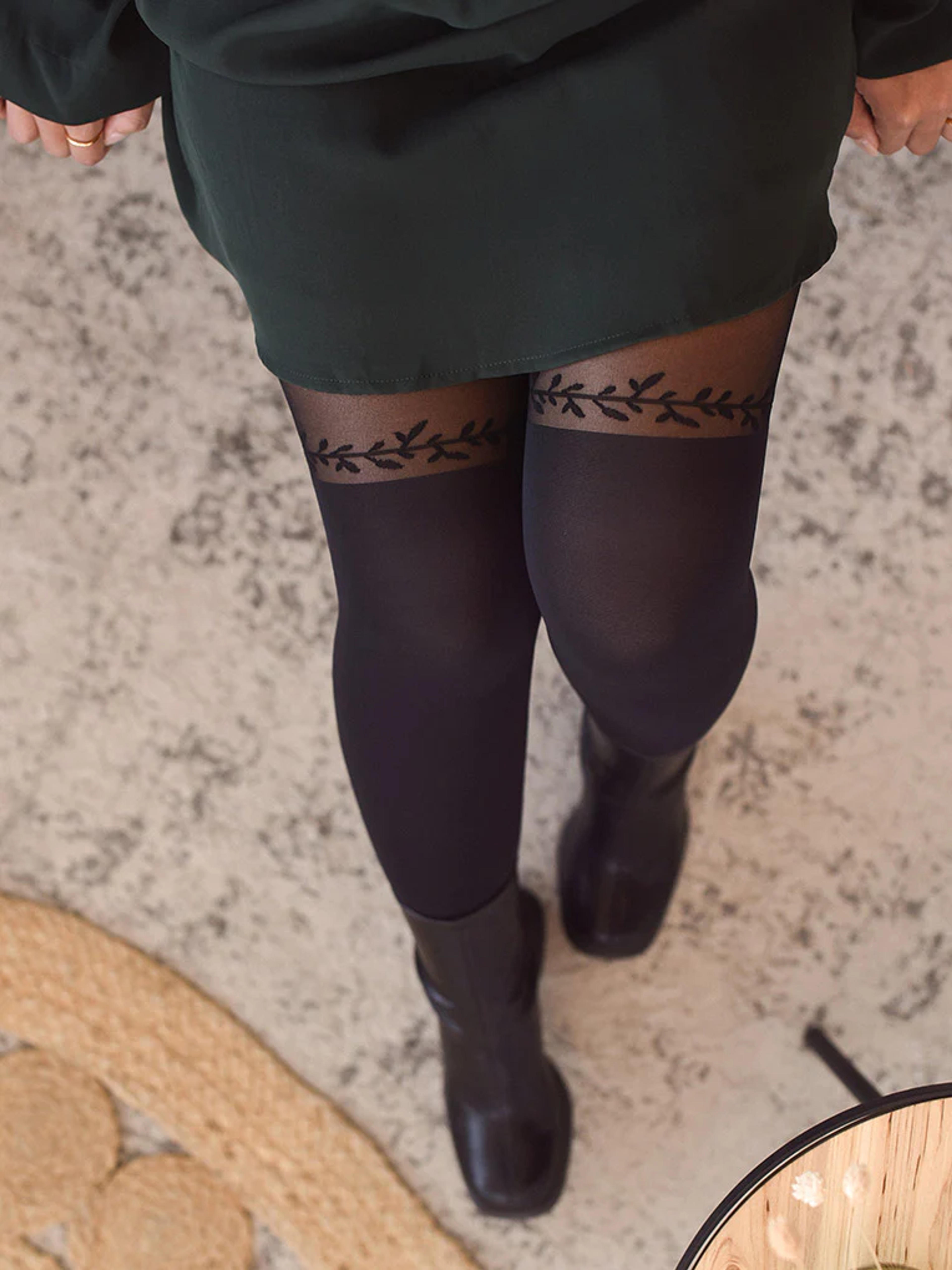 Over-the-knee Leaves Line Hosiery