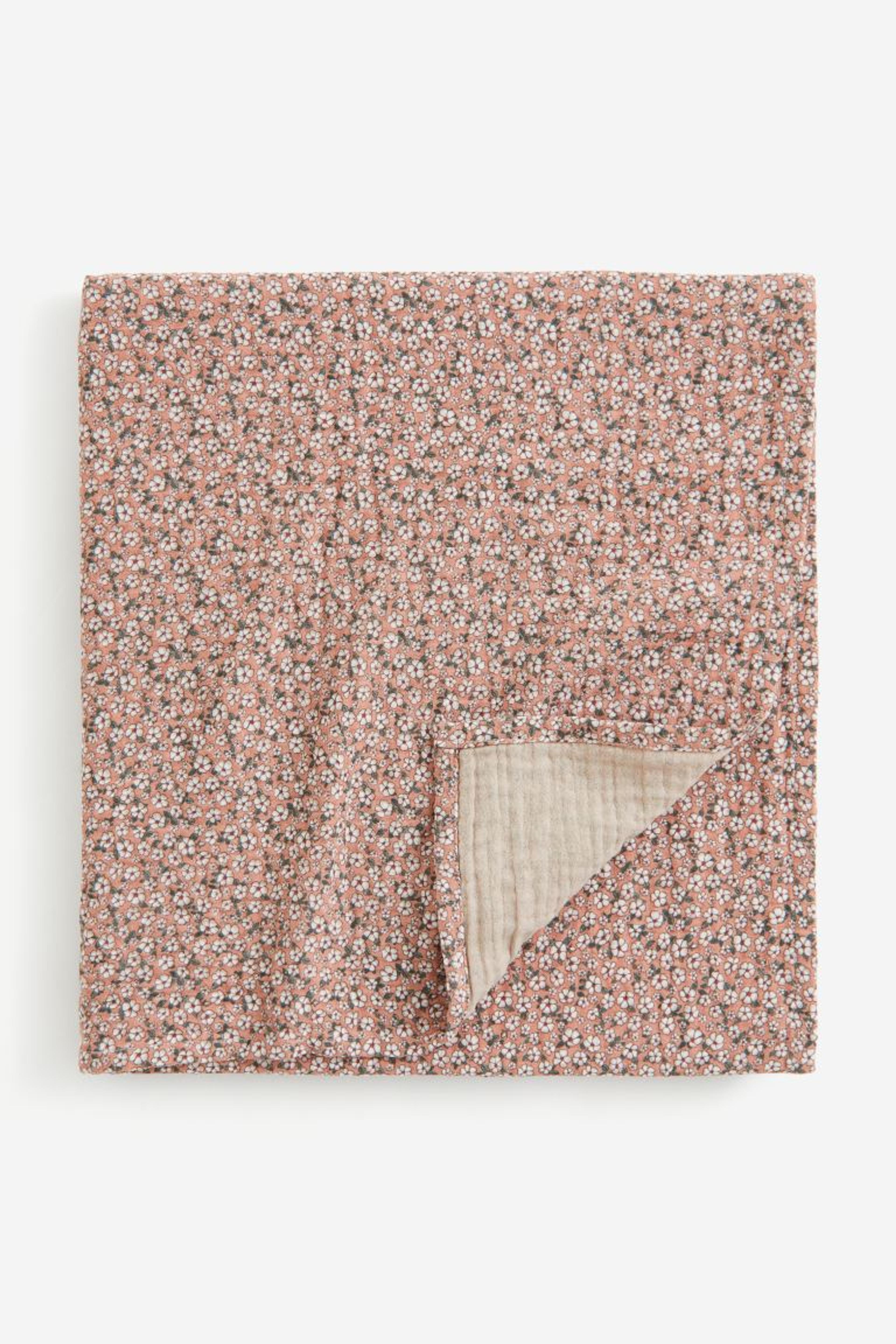 Printed muslin blanket - Powder pink/Floral - Home All | H&M GB