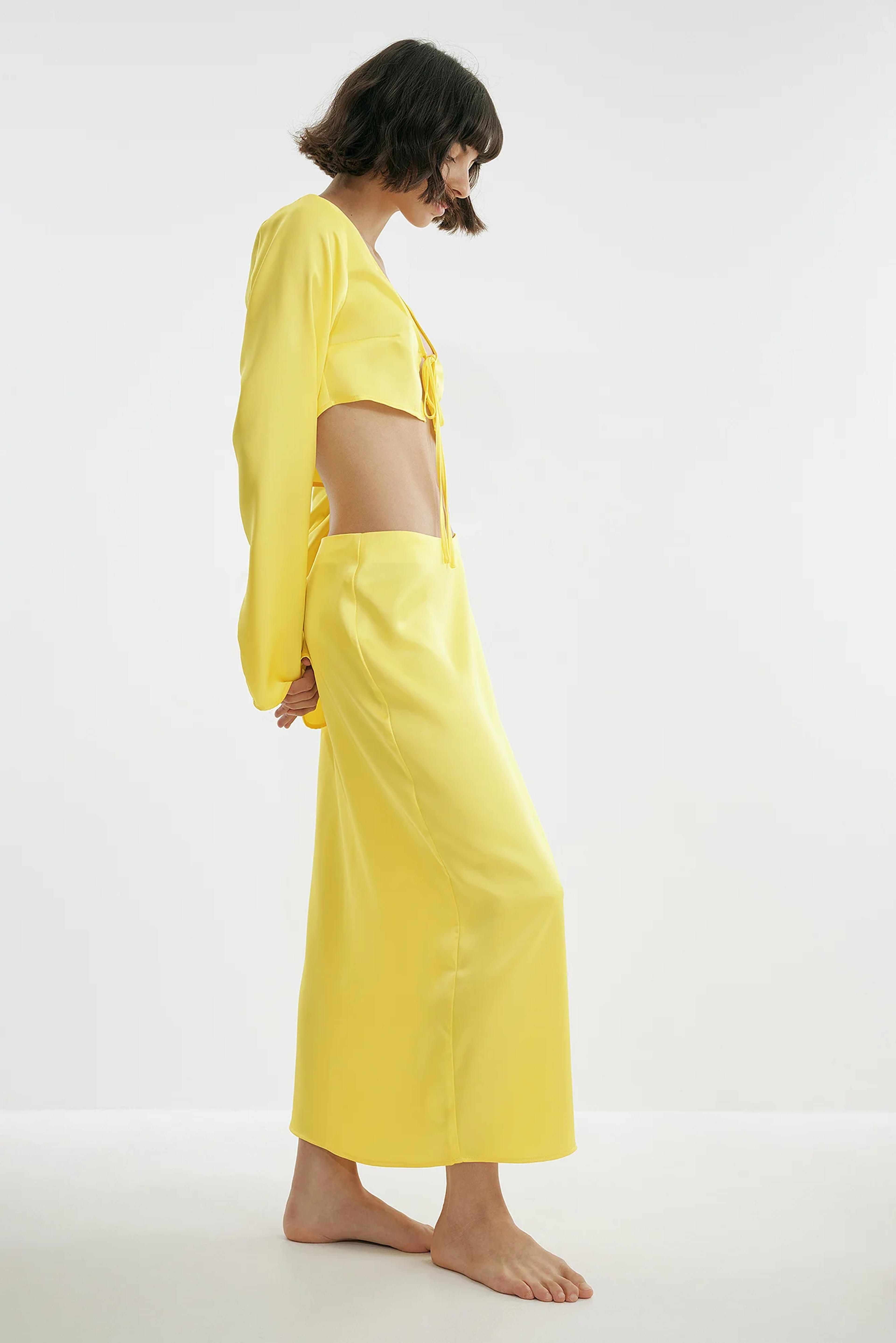 Maxi Satin Skirt Yellow