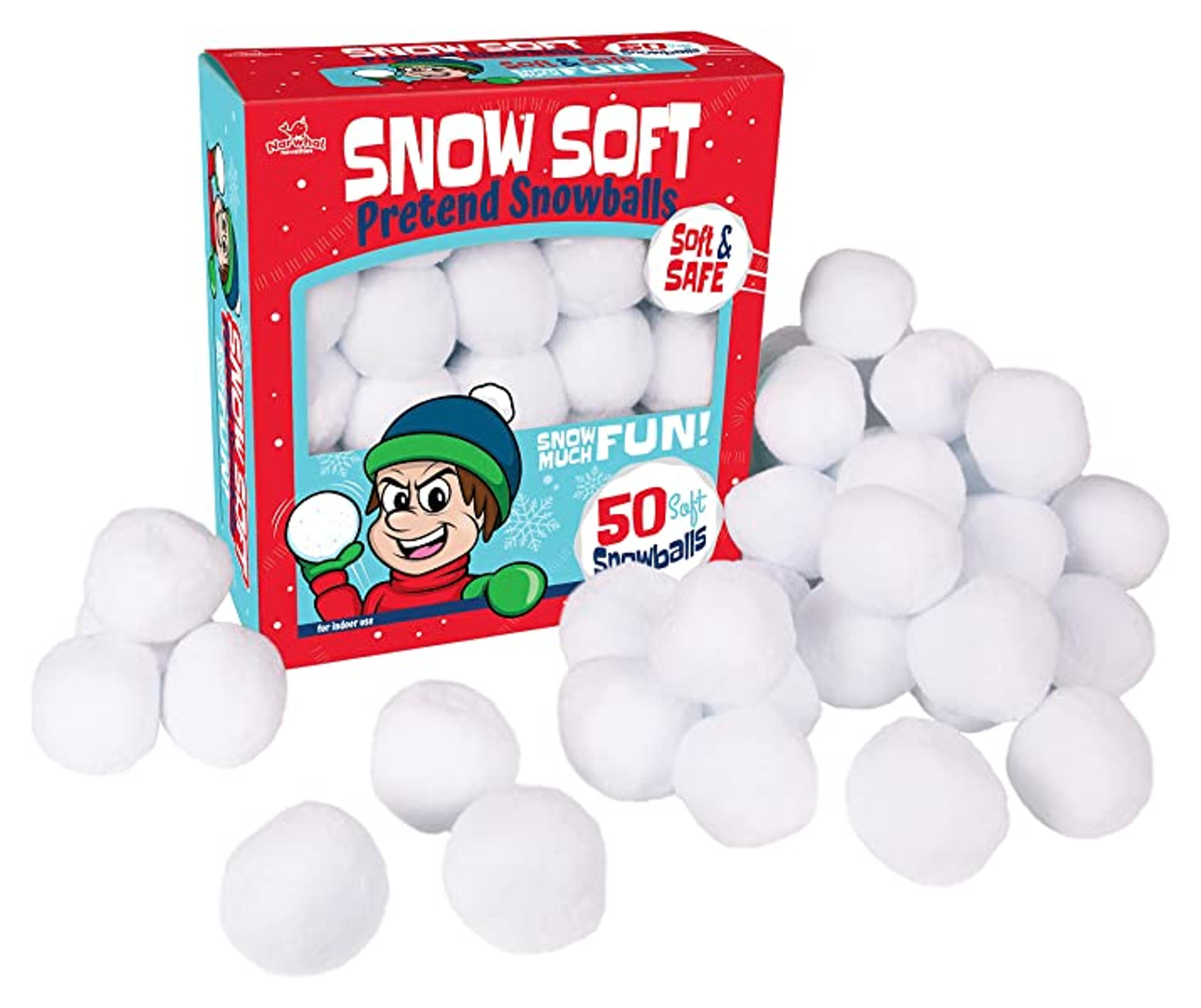 Amazon.com: 50-PK Fake Snowballs for Kids I Indoor Snowball Fight Set I Artificial Snowballs for Kids Indoor & Outdoor I Realistic White Plush Snowballs I Christmas Snow Decorations I Winter Family Games Balls : Toys & Games