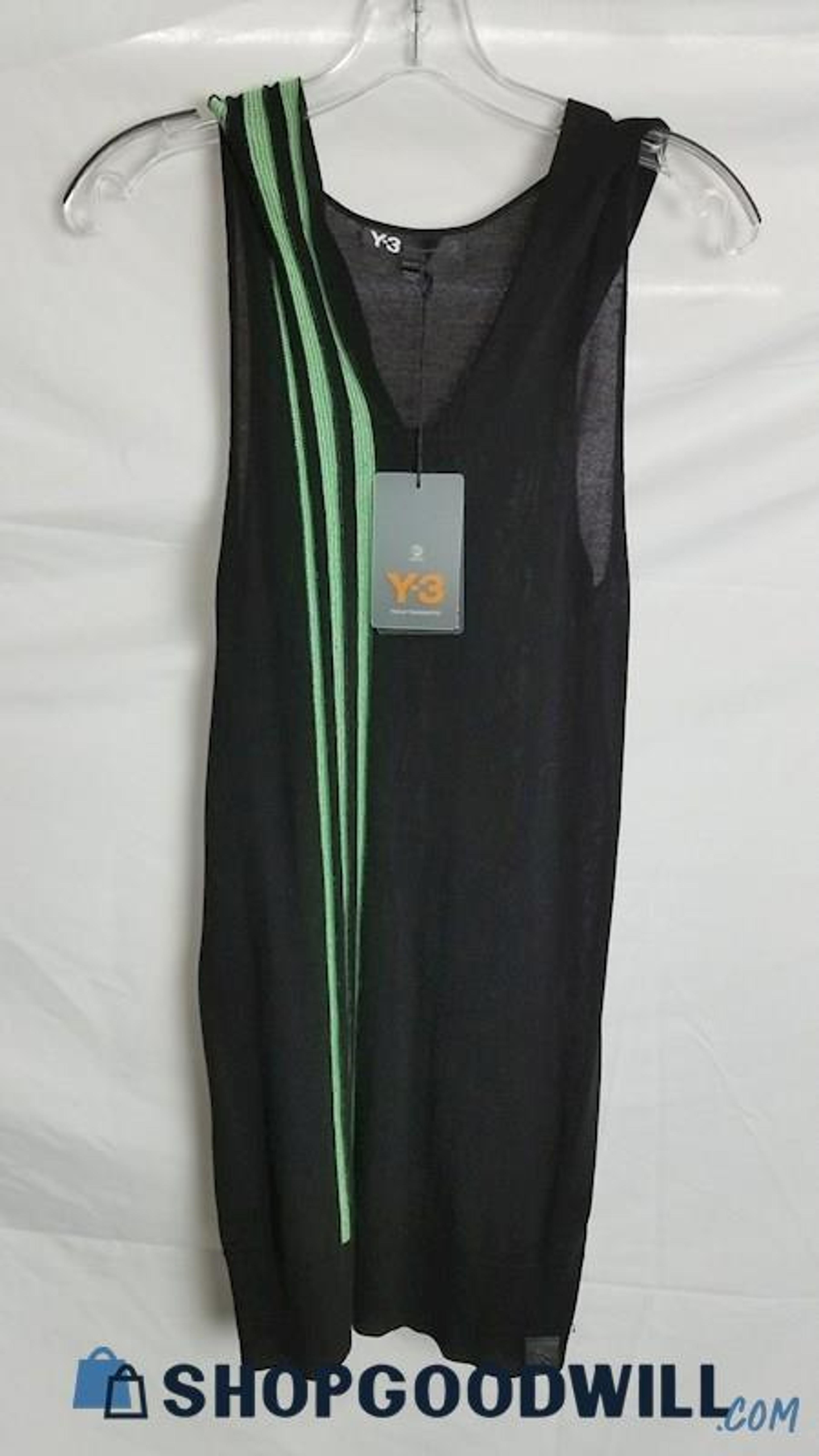 Yohji Yamamoto Black & Green Nylon Blend Knit Dress Size XS - shopgoodwill.com